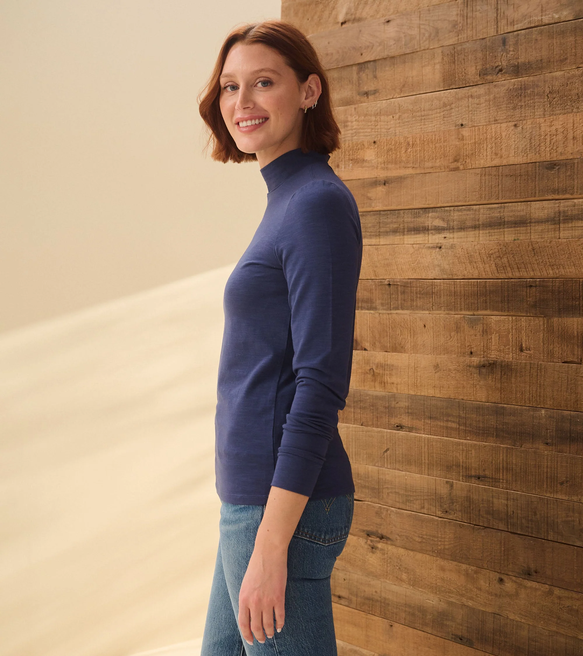 Mock Neck Top - Patriot Blue - Image 4