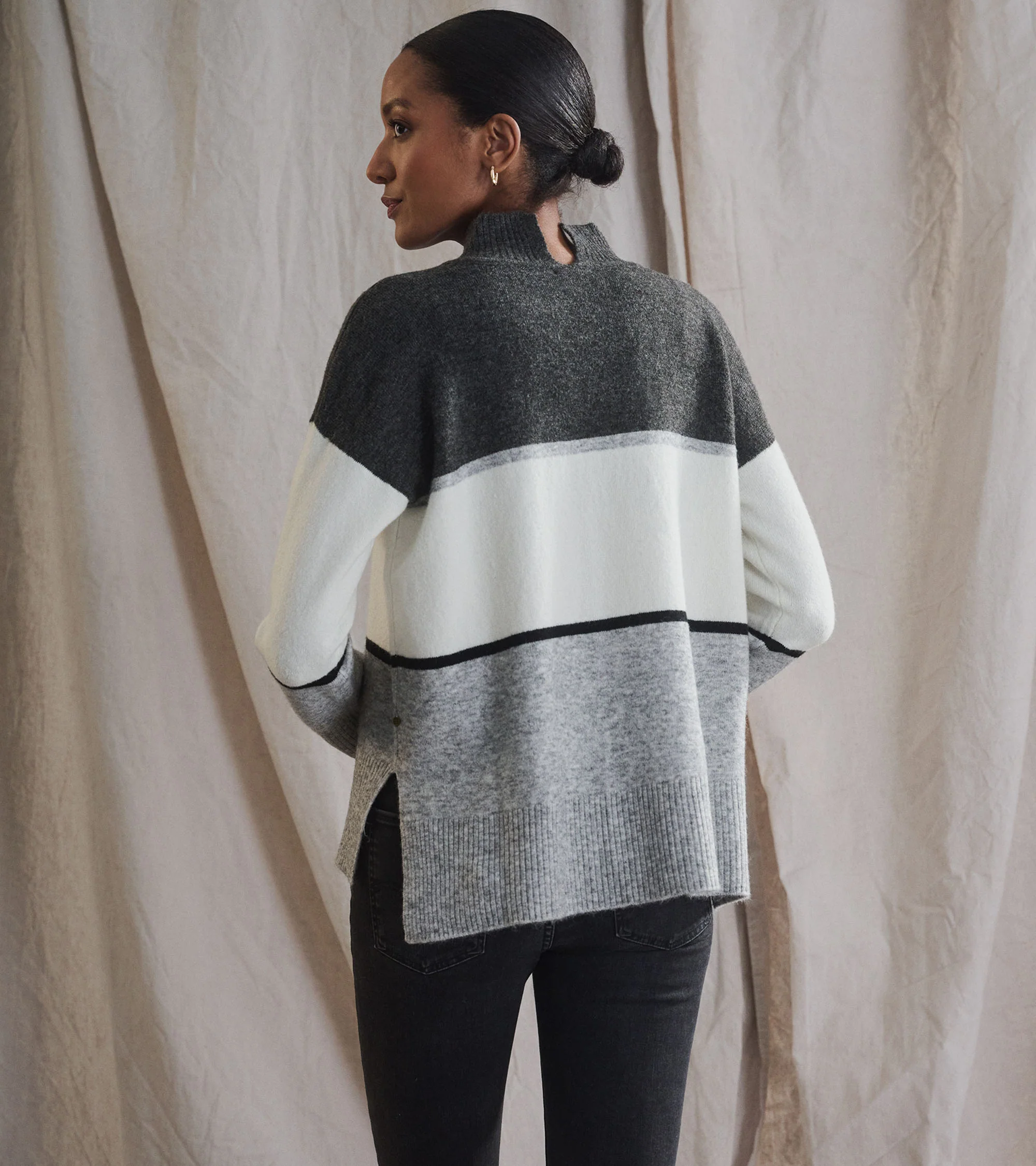 Mock Neck Tunic - Grey Block - Image 5