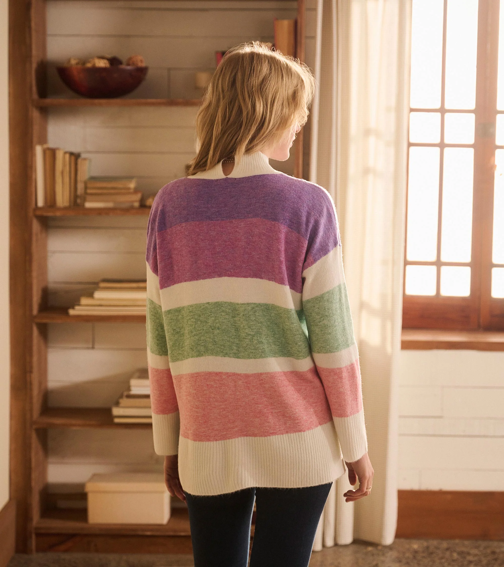 Mock Neck Tunic - Sunrise Colour Block - Image 5