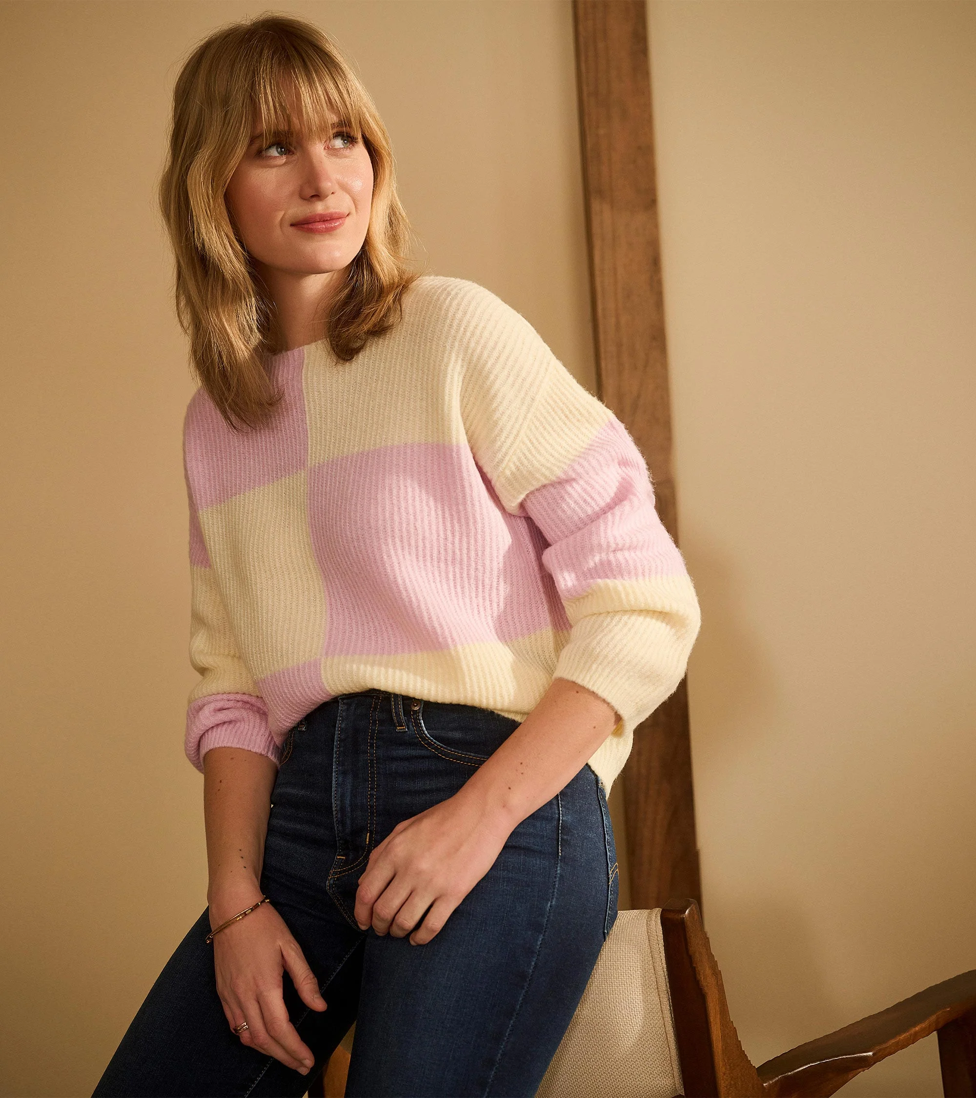Monroe Sweater - Pink Blocks - Image 5