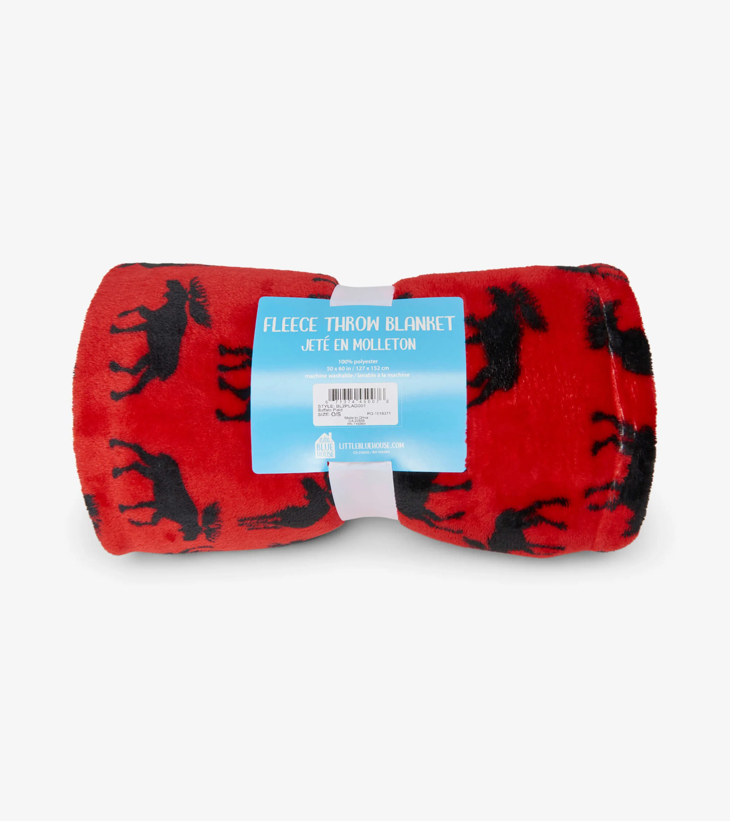 Moose On Red Fleece Blanket - Image 2