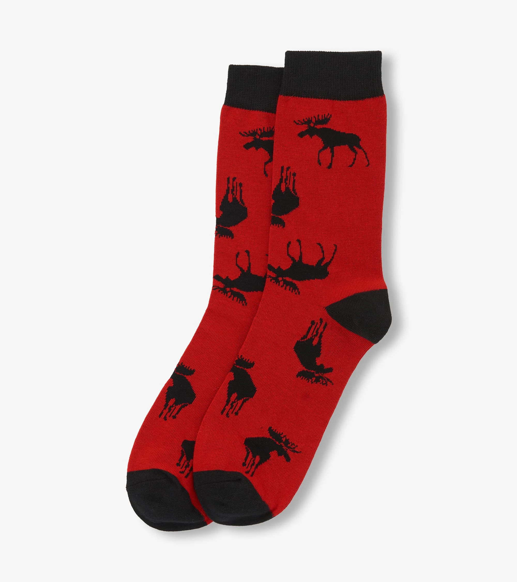 Moose on Red Men's Crew Socks - Image 2