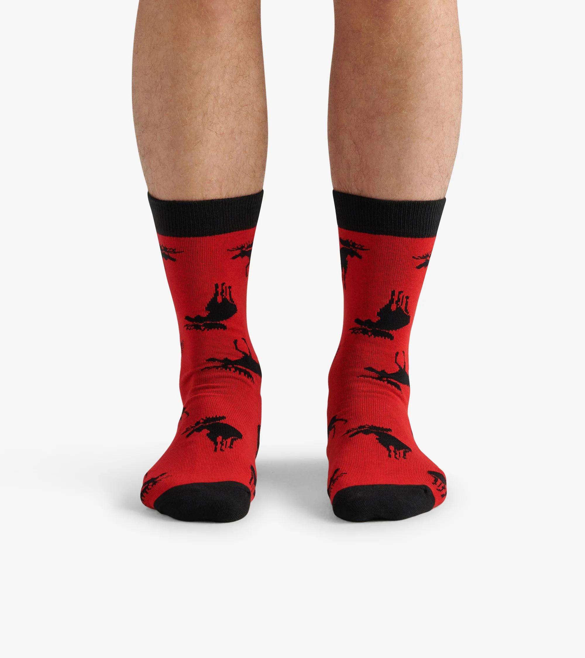 Moose on Red Men's Crew Socks - Image 3
