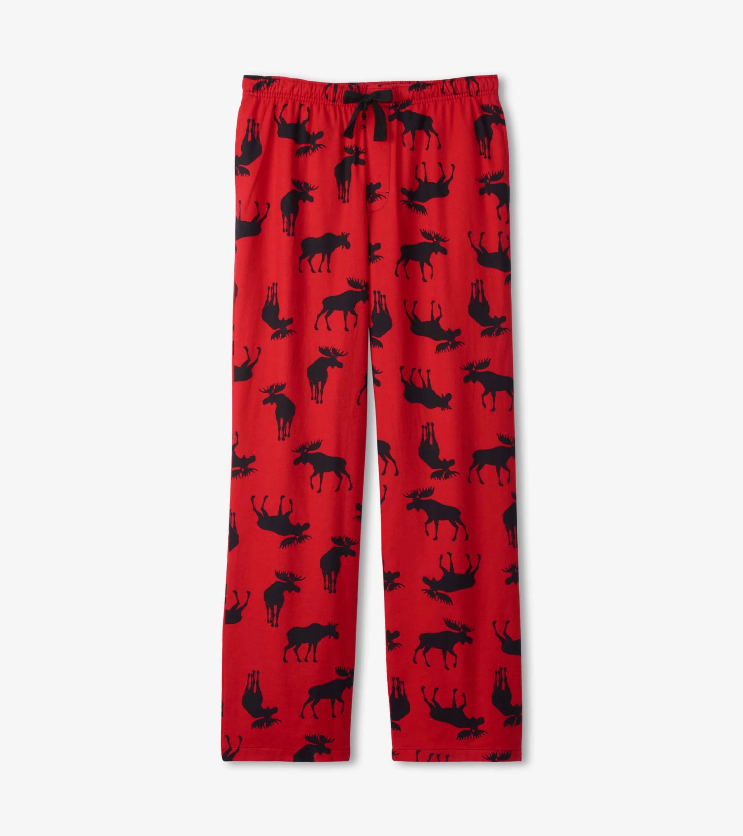 Men's Moose On Red Flannel Pajama Pants - Image 2