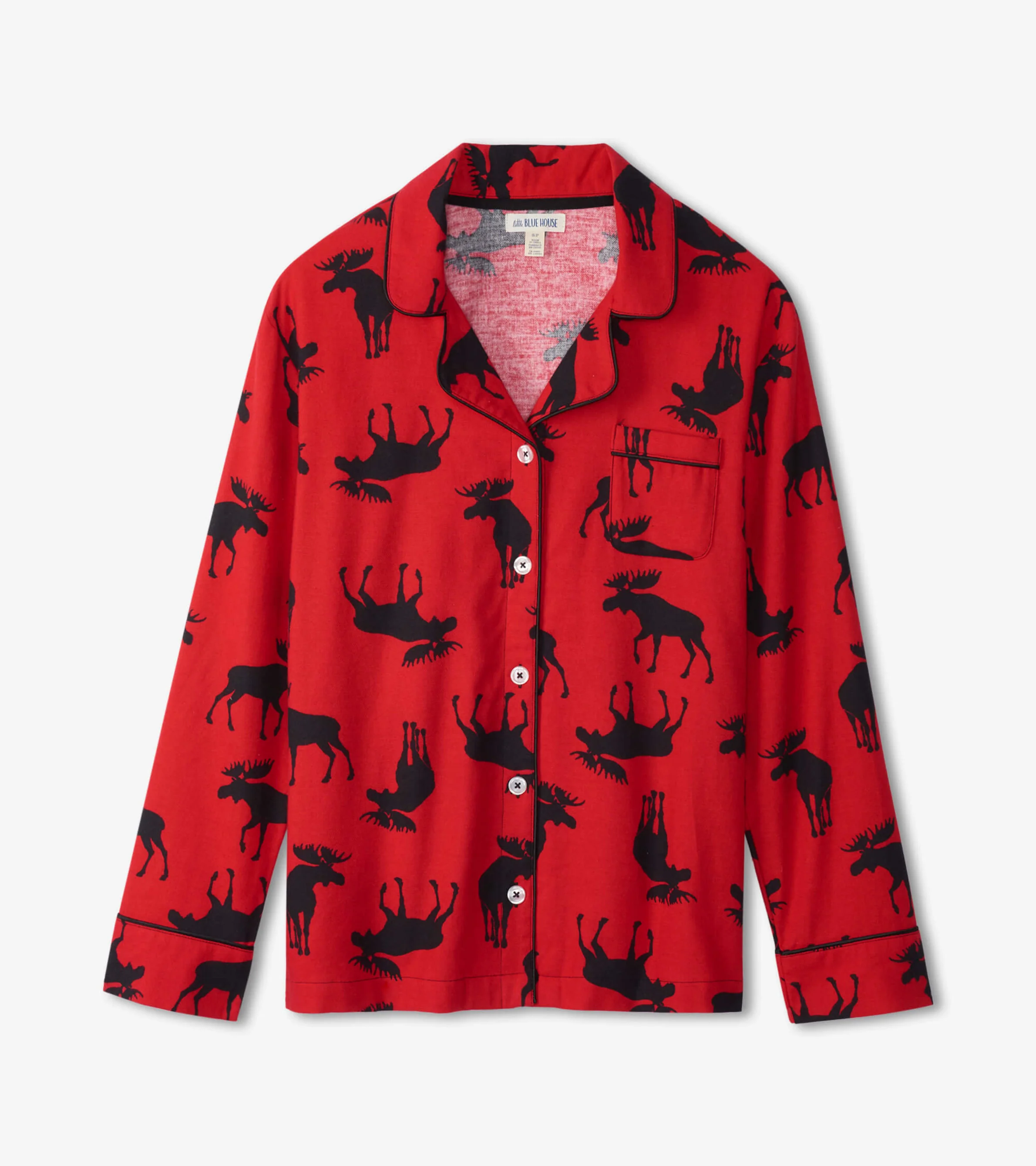 Women's Moose On Red Flannel Pajama Set - Image 5