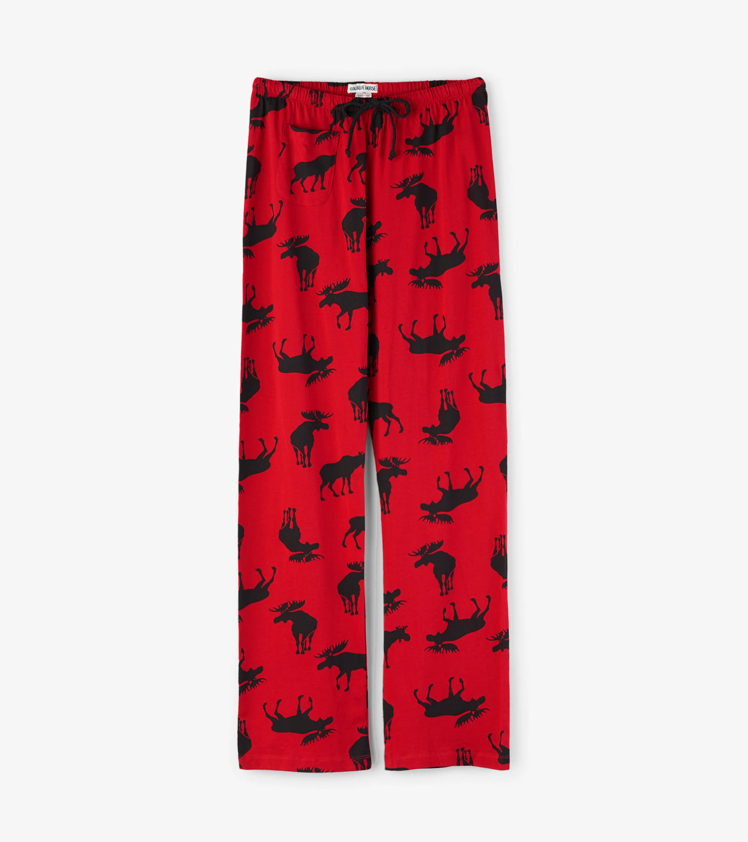 Moose on Red Women's Cotton Pajama Pants - Image 2