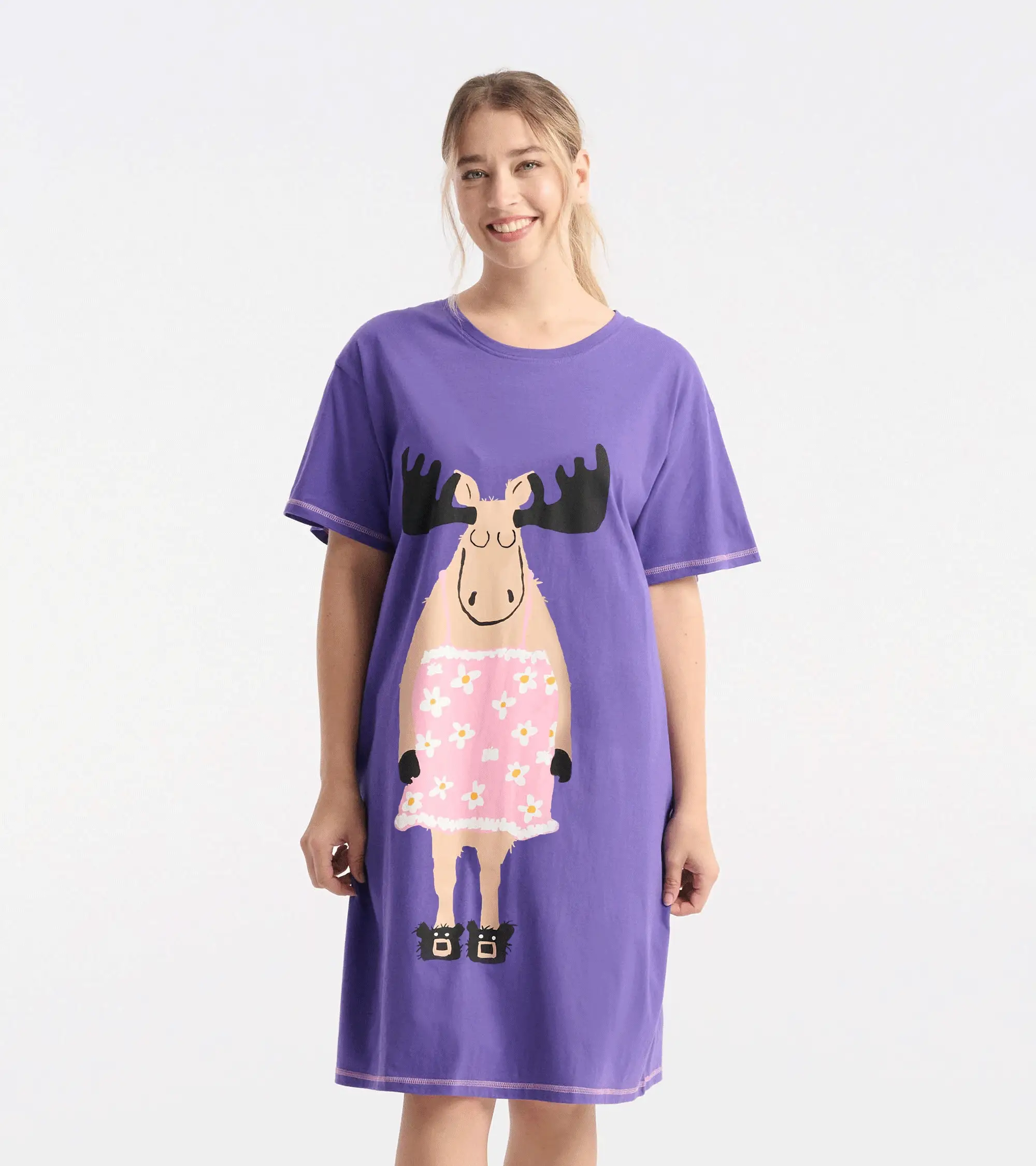 Moose Wake Up Women's Cotton Sleepshirt