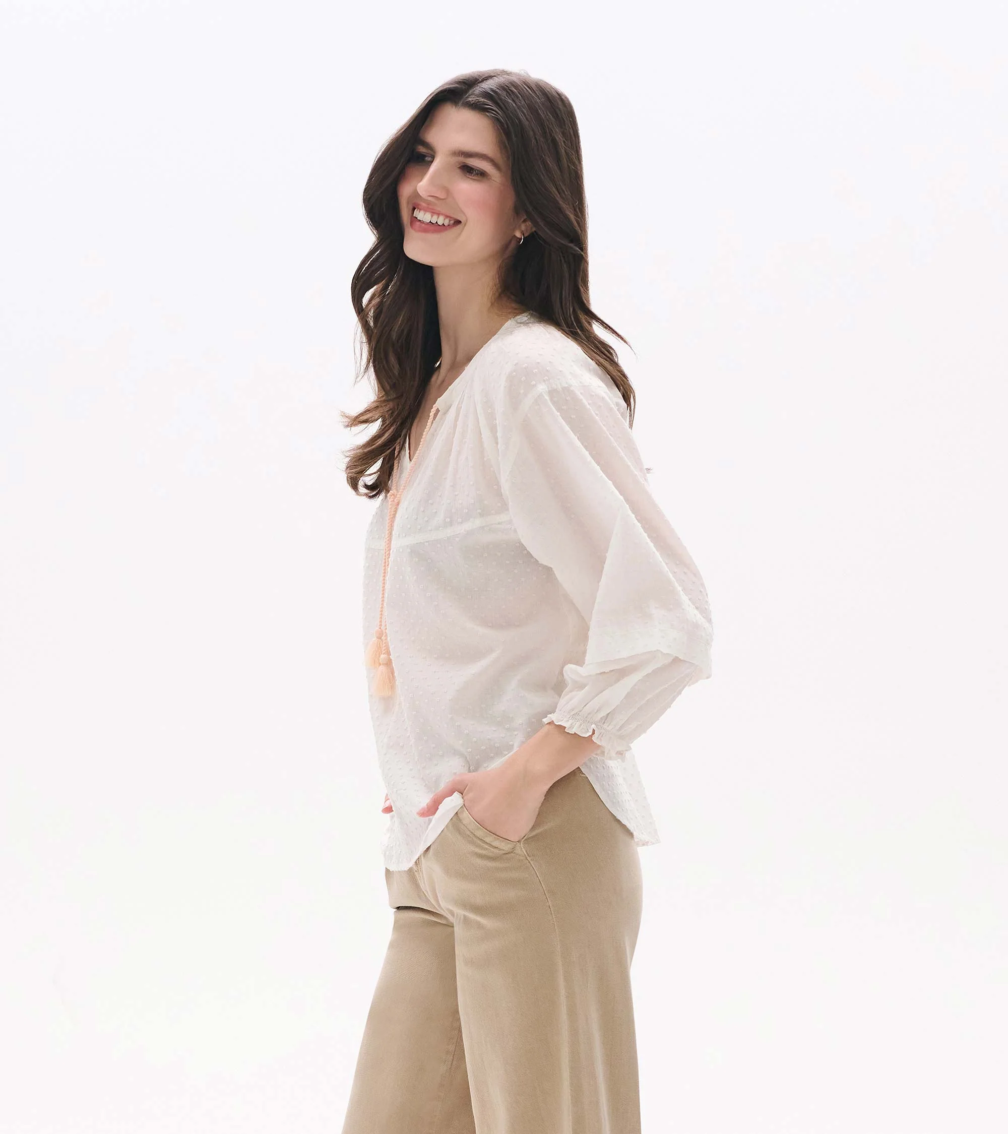 Naomi Blouse - Blush Swiss Dot - Image 4