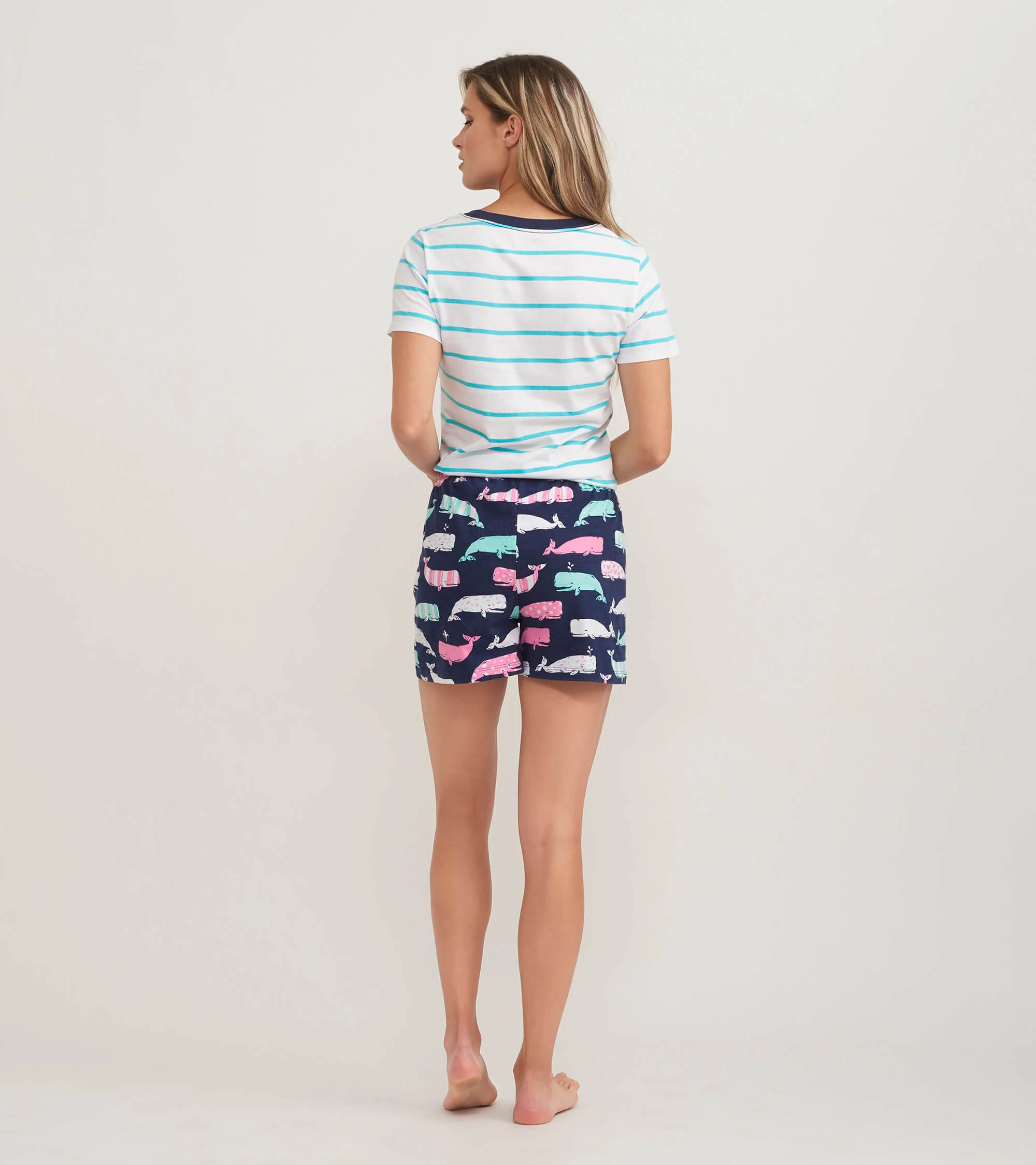 Nautical Whales Women's Pajama T-Shirt - Image 4