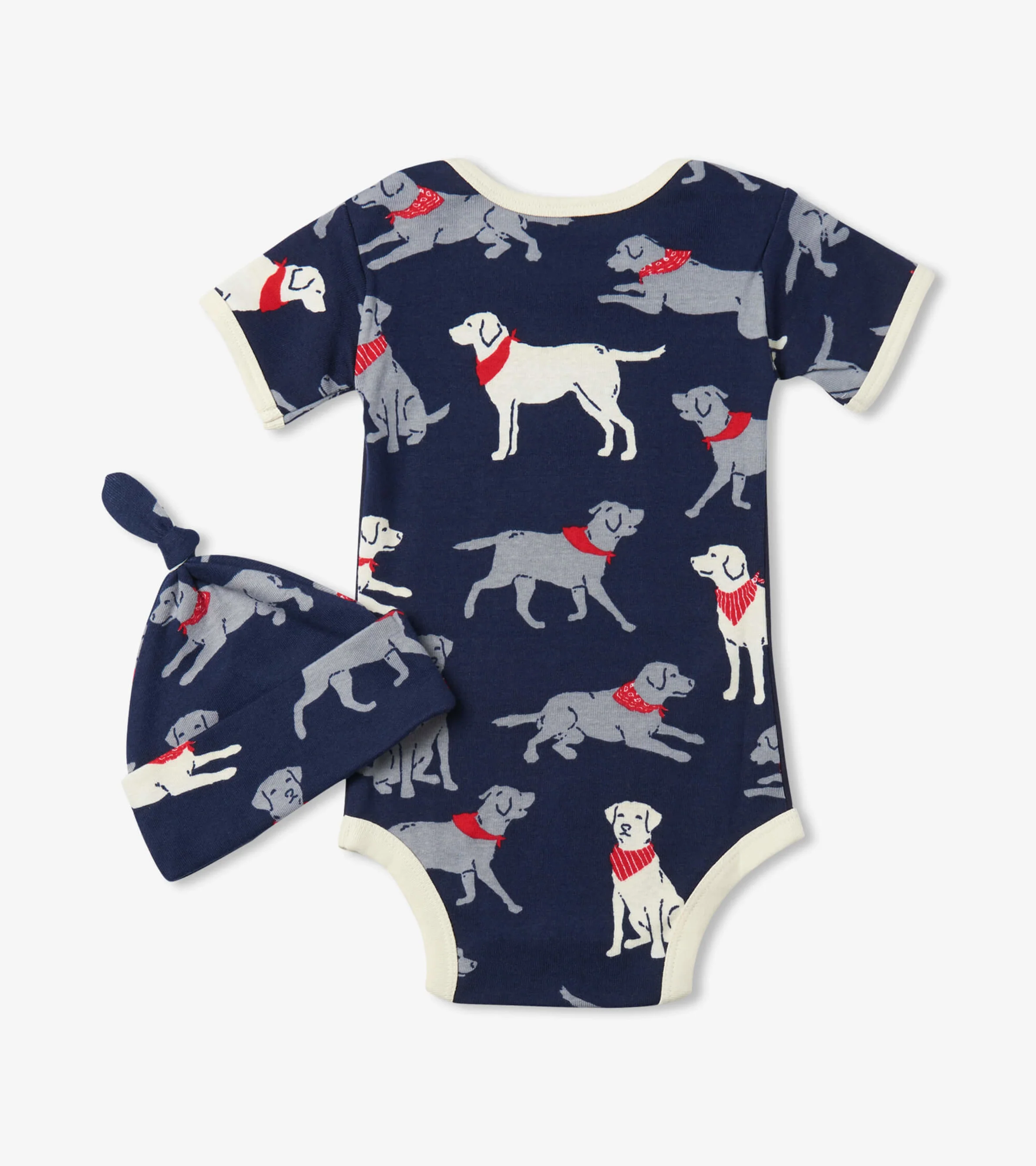 Navy Bandana Labs Baby Bodysuit With Hat - Image 2