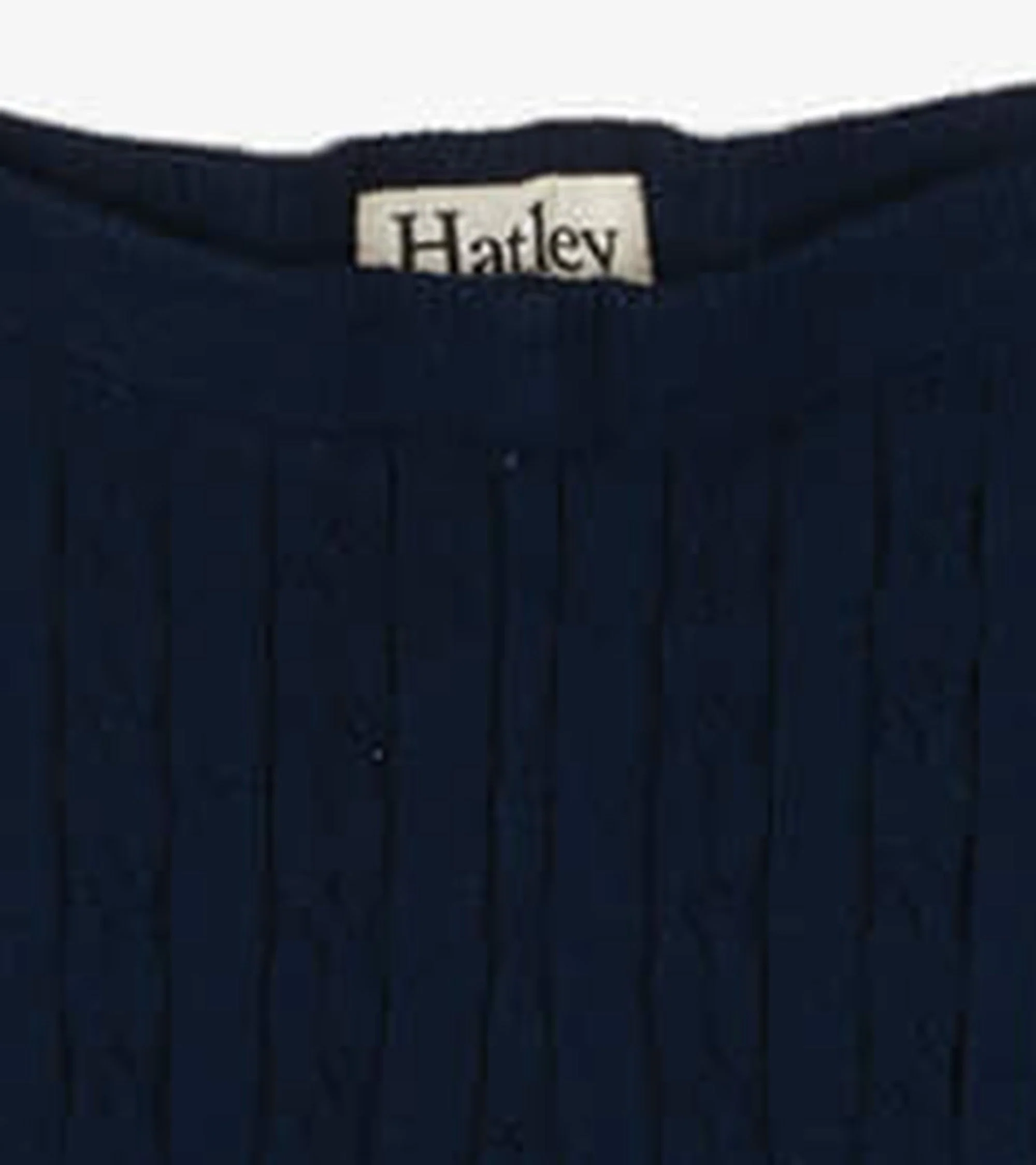 Girls Navy Cable Knit Tights - Image 3