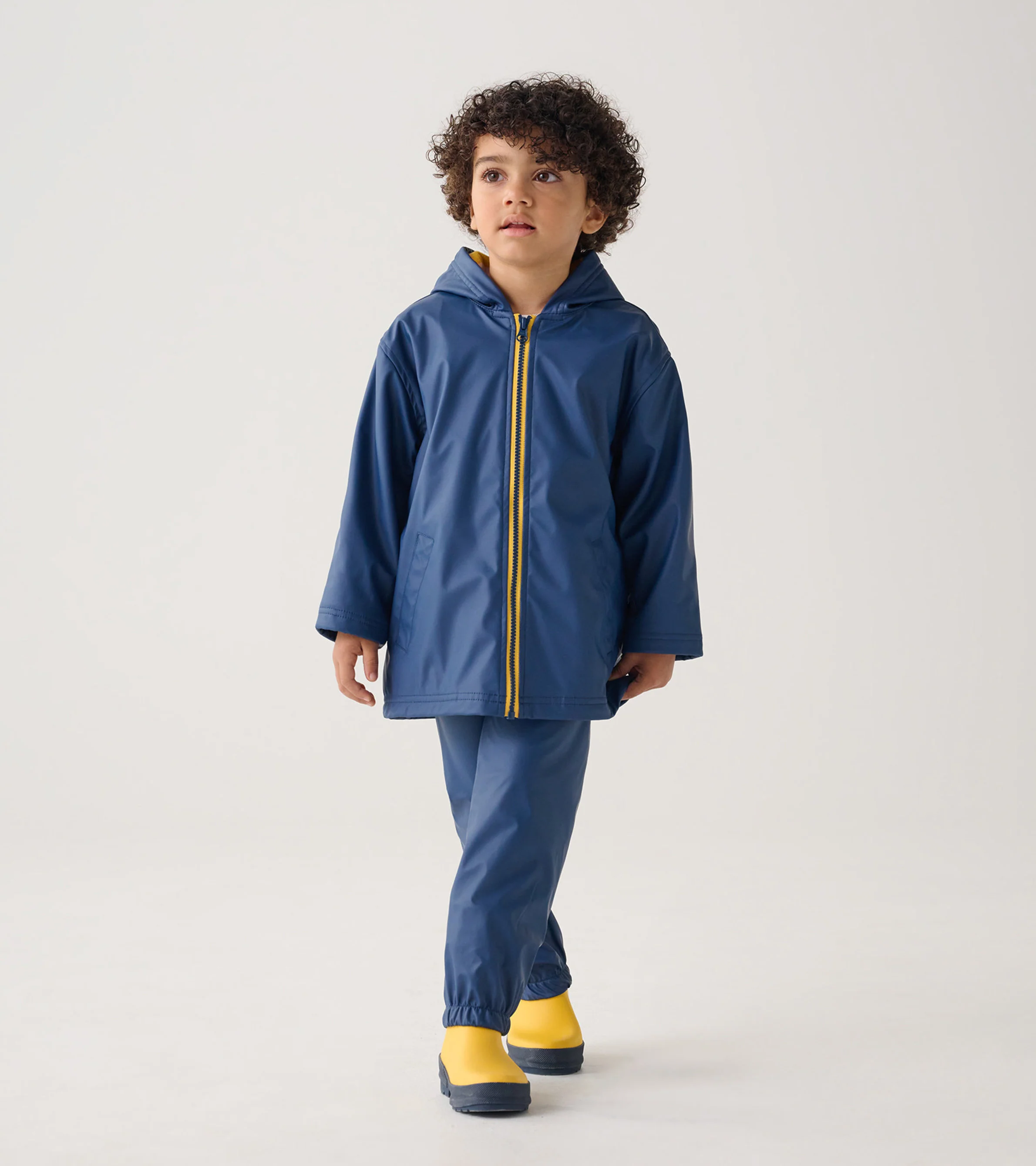 Kids Navy Zip-Up Rain Jacket - Image 4