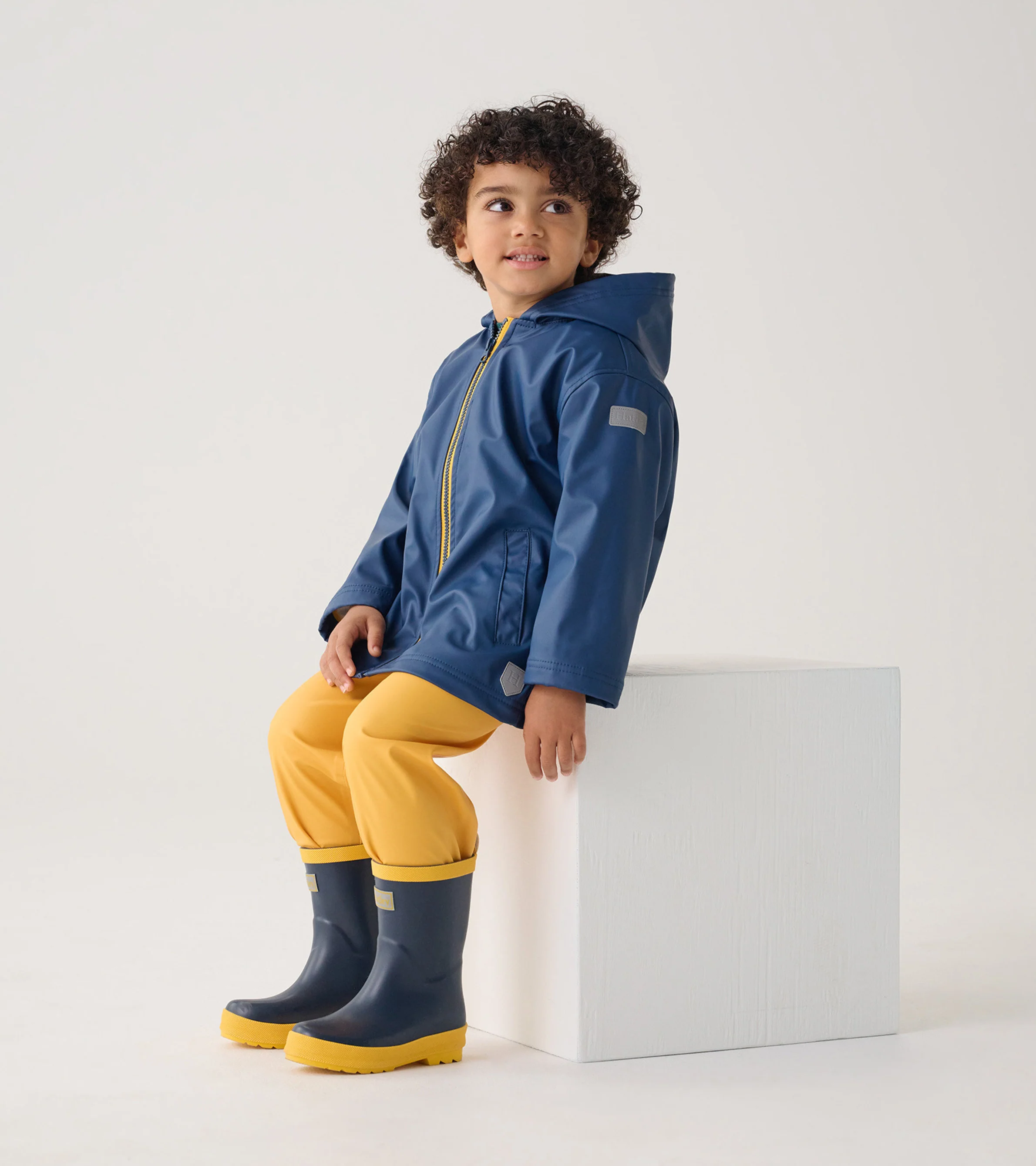 Kids Navy Zip-Up Rain Jacket - Image 5