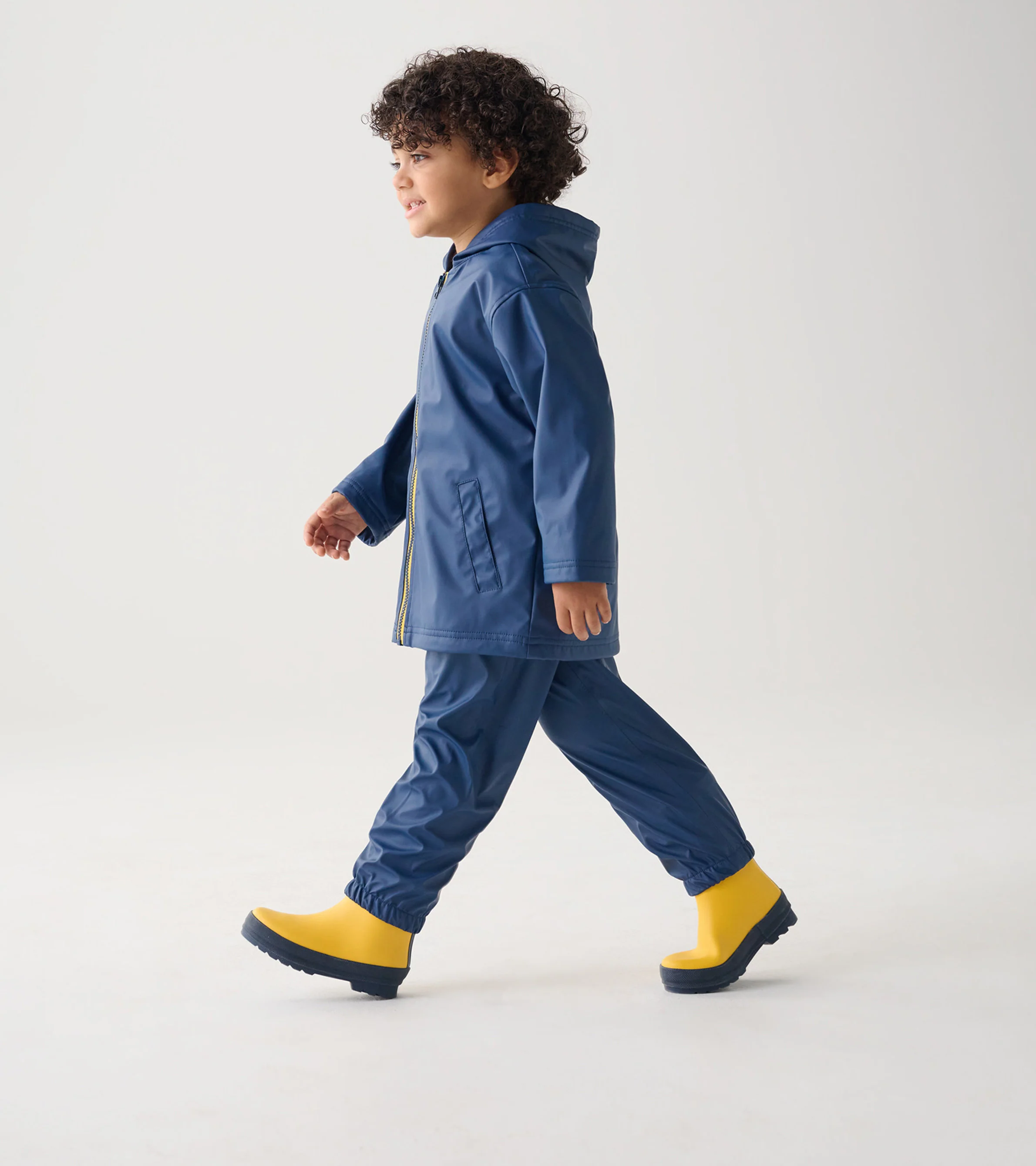 Kids Navy Zip-Up Rain Jacket - Image 6