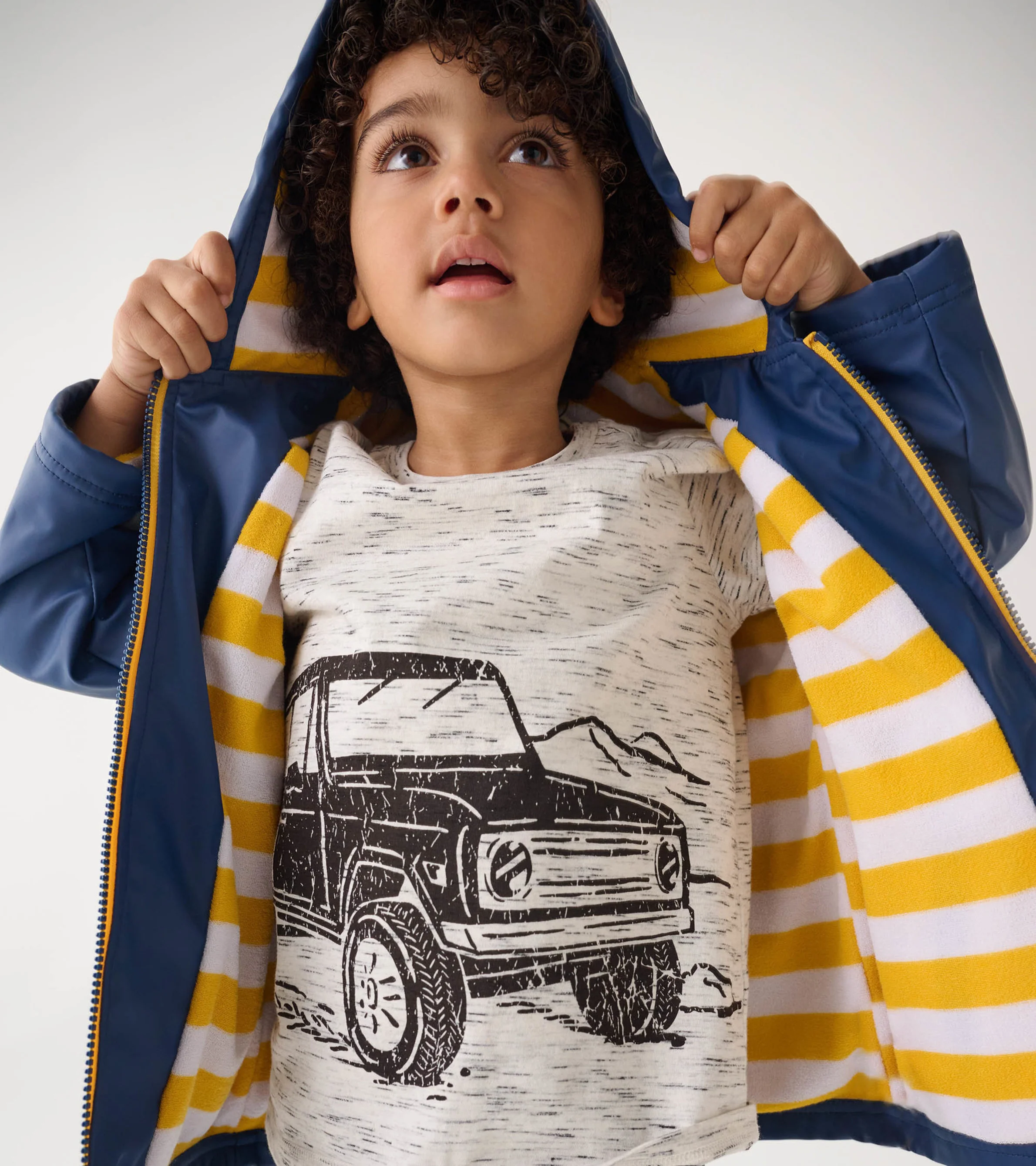 Kids Navy Zip-Up Rain Jacket - Image 7