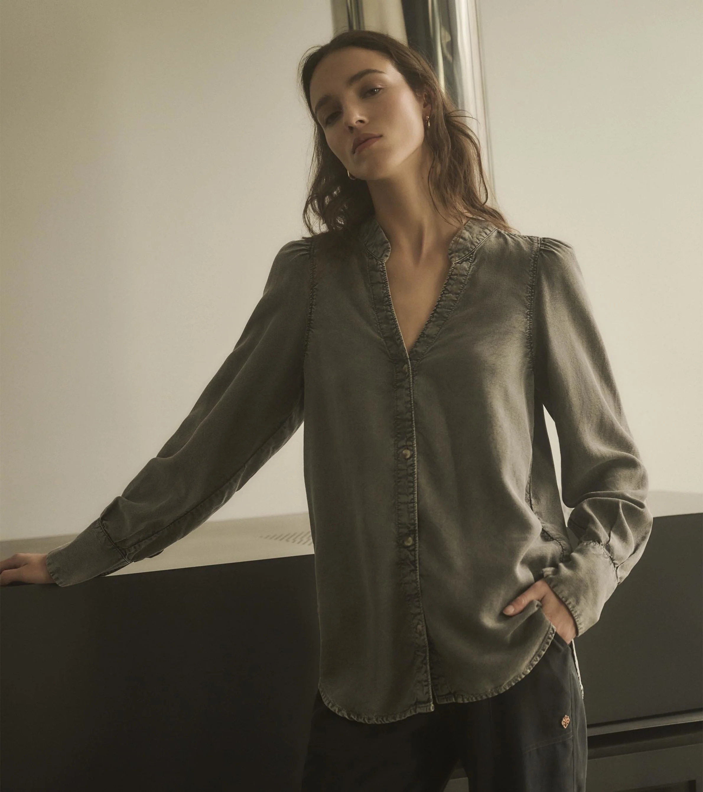 Olivia Blouse - Black Acid Wash - Image 2