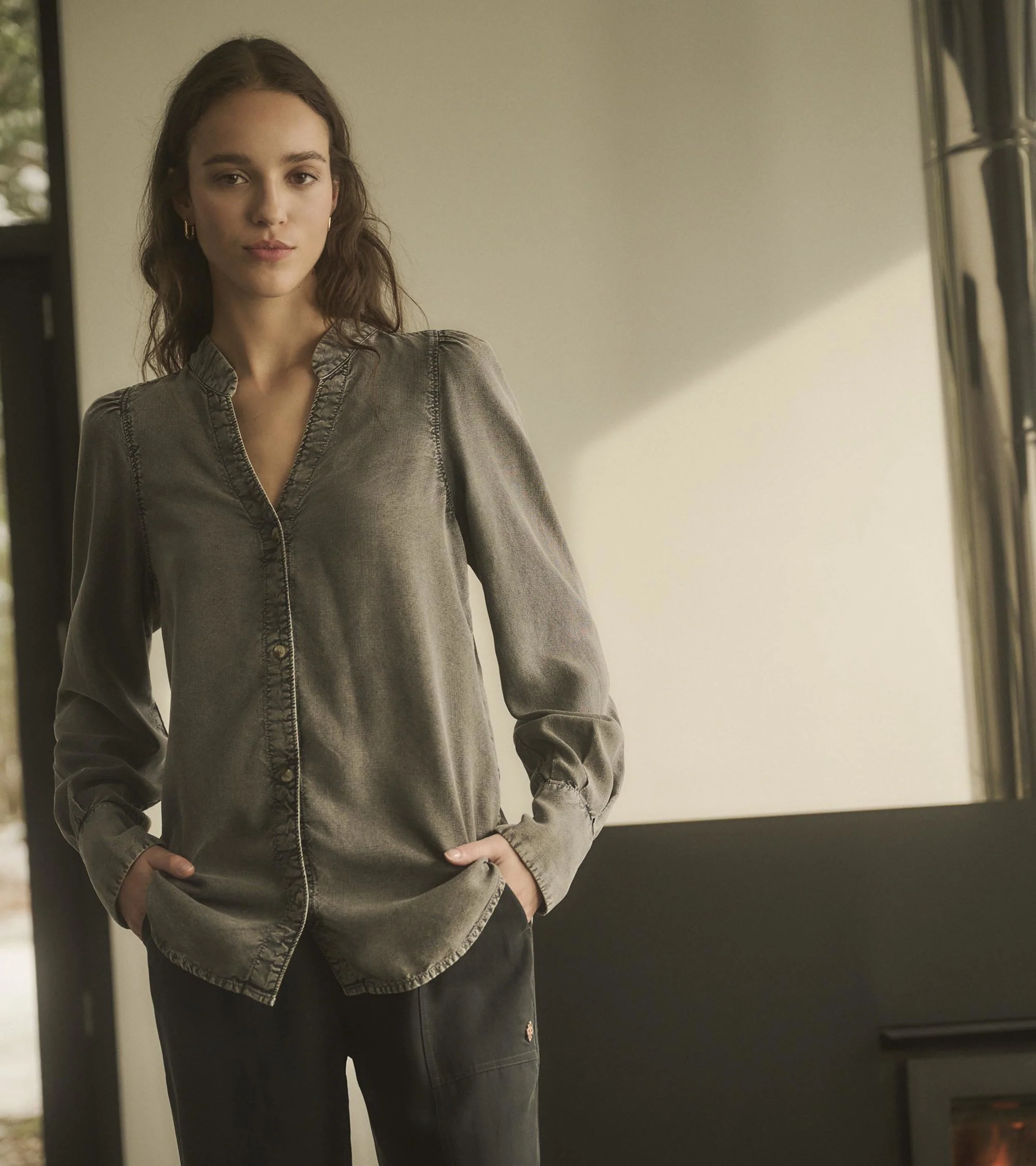 Olivia Blouse - Black Acid Wash - Image 4