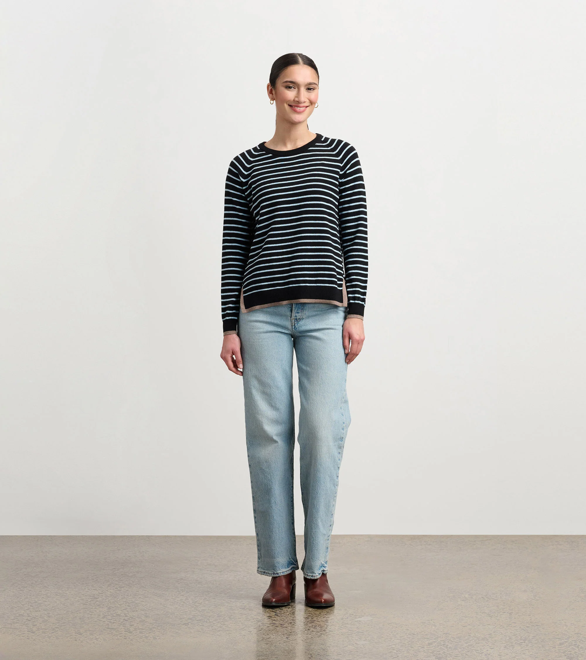 Olivia Sweater - Black Denim Stripes - Image 3