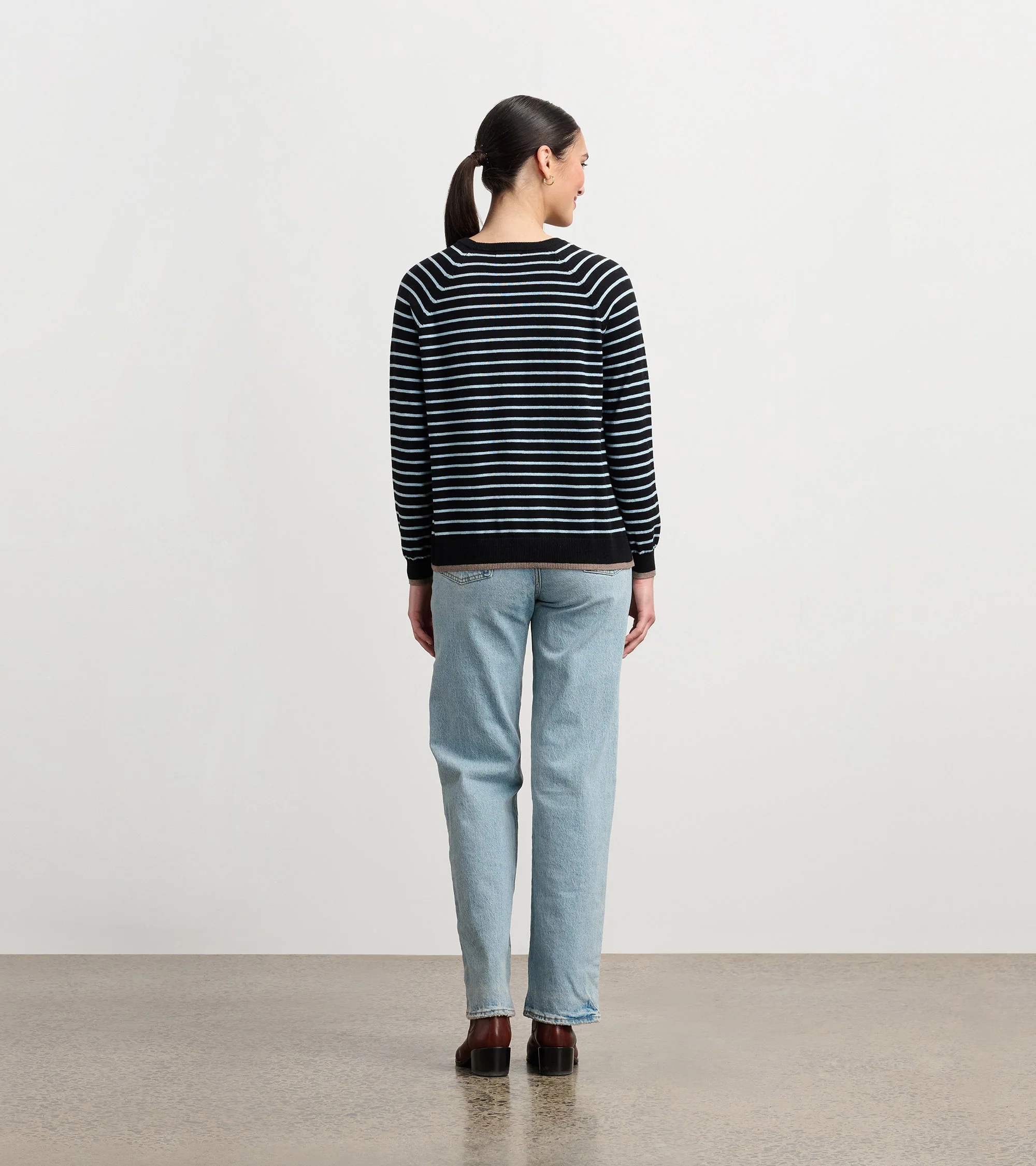 Olivia Sweater - Black Denim Stripes - Image 4