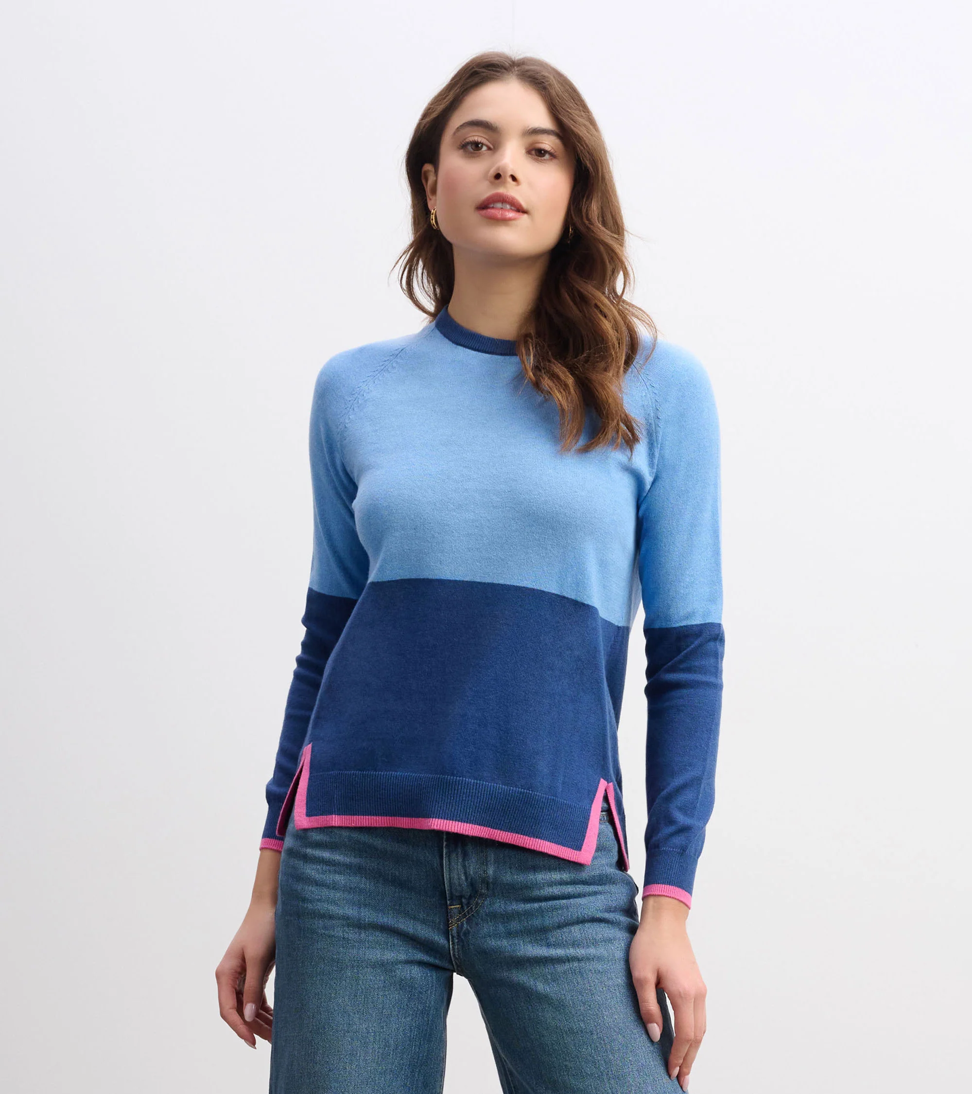 Olivia Sweater - Blue Color Block