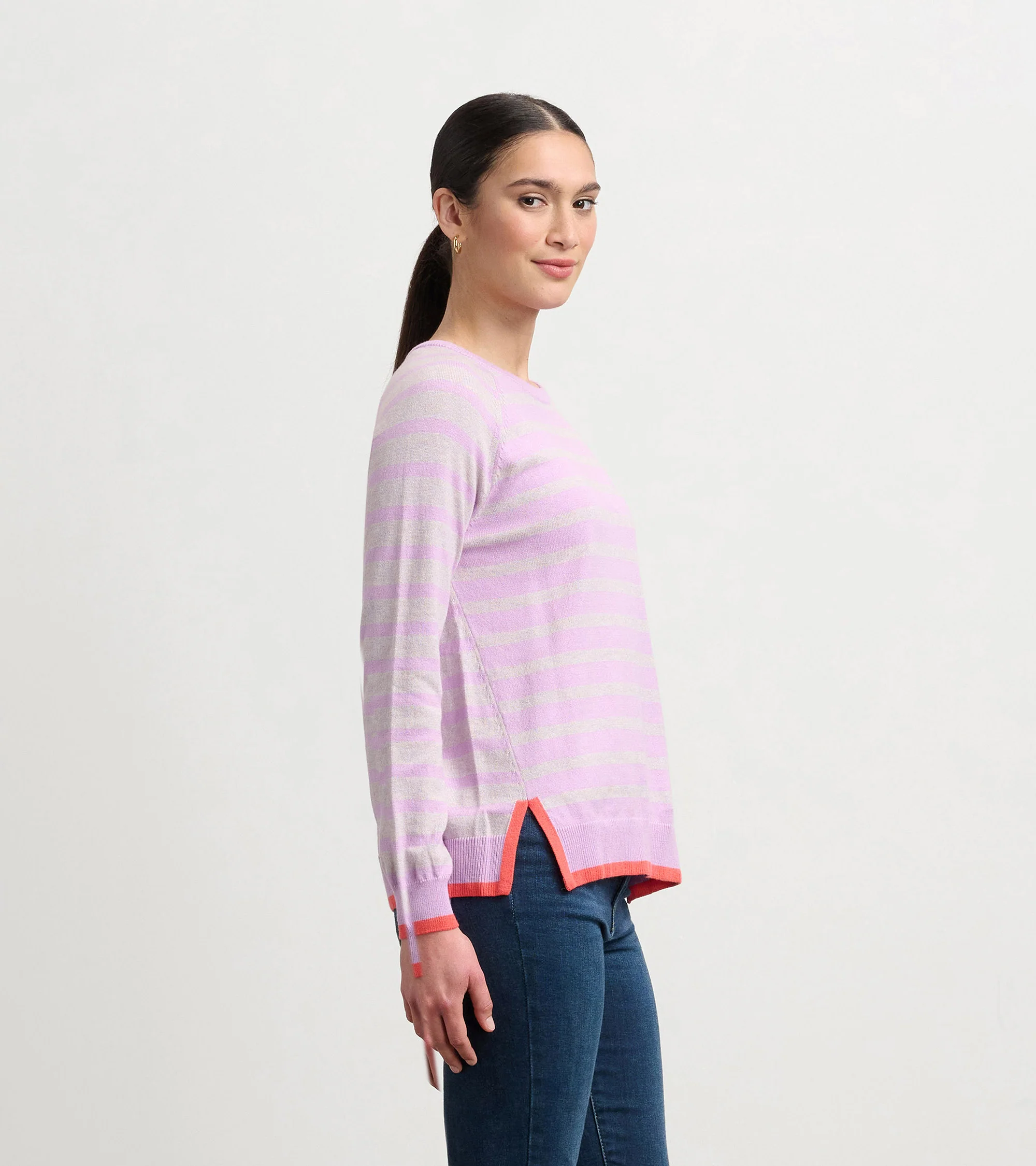 Olivia Sweater - Lilac Pink Stripes - Image 3