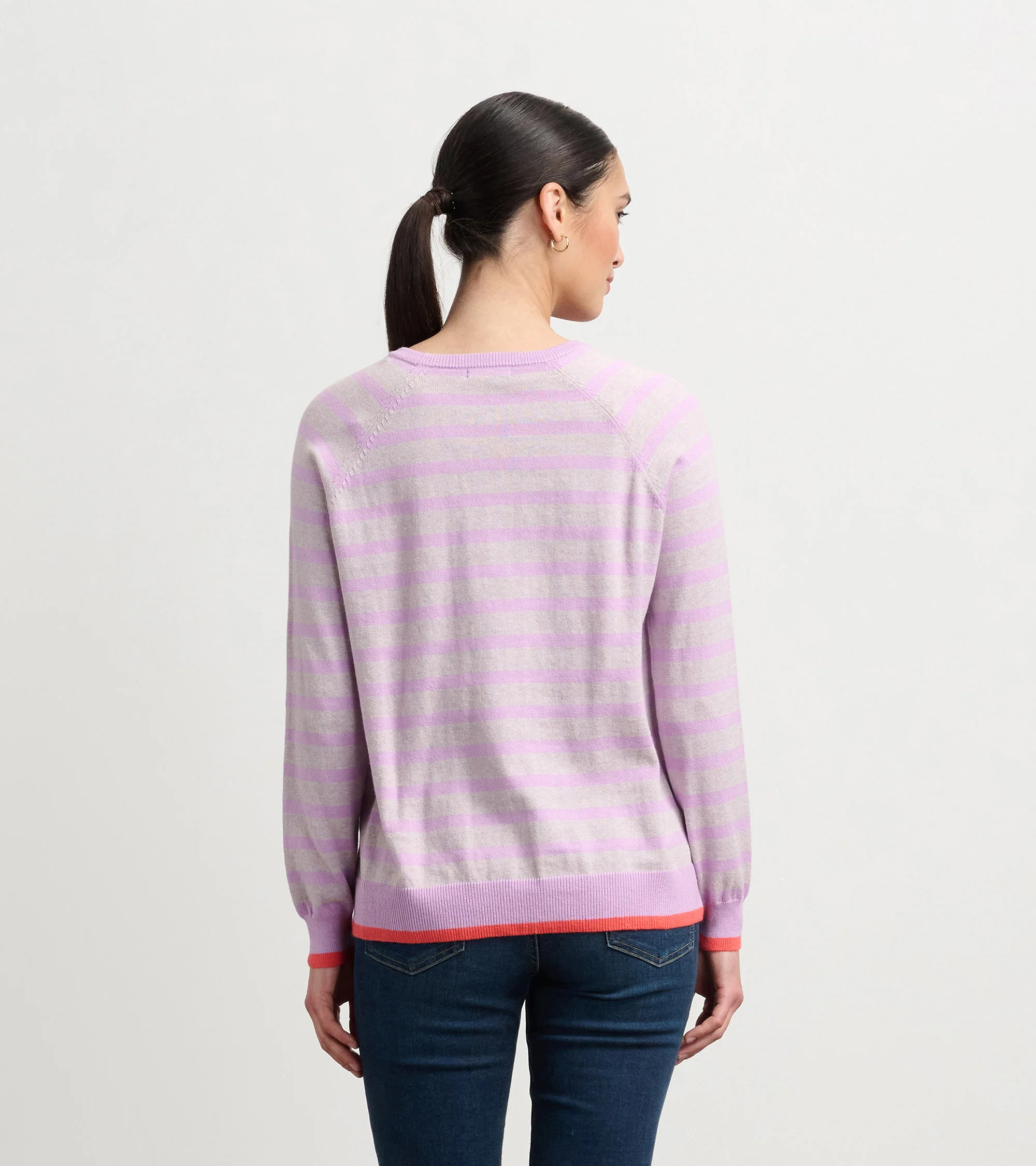 Olivia Sweater - Lilac Pink Stripes - Image 4