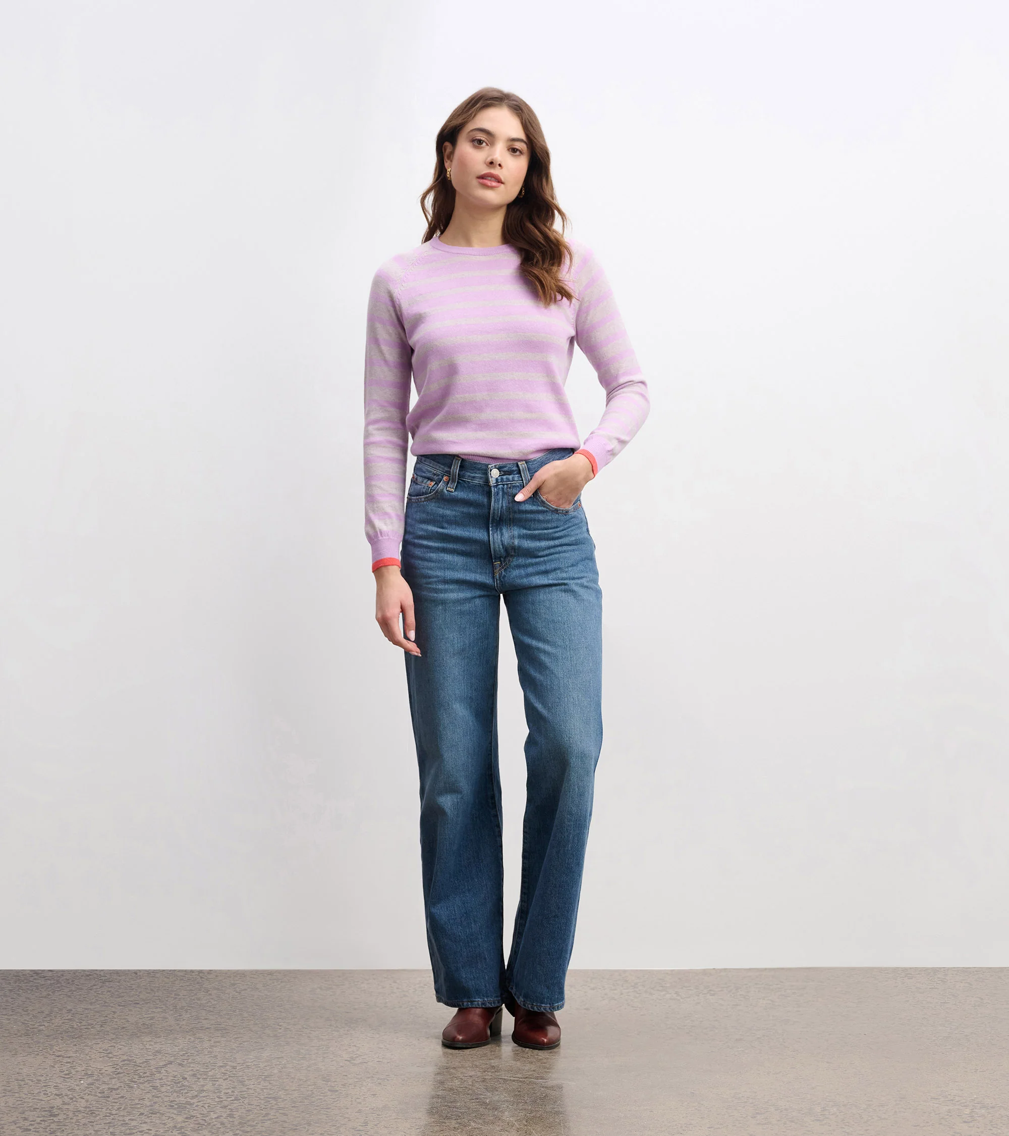 Olivia Sweater - Lilac Pink Stripes - Image 5