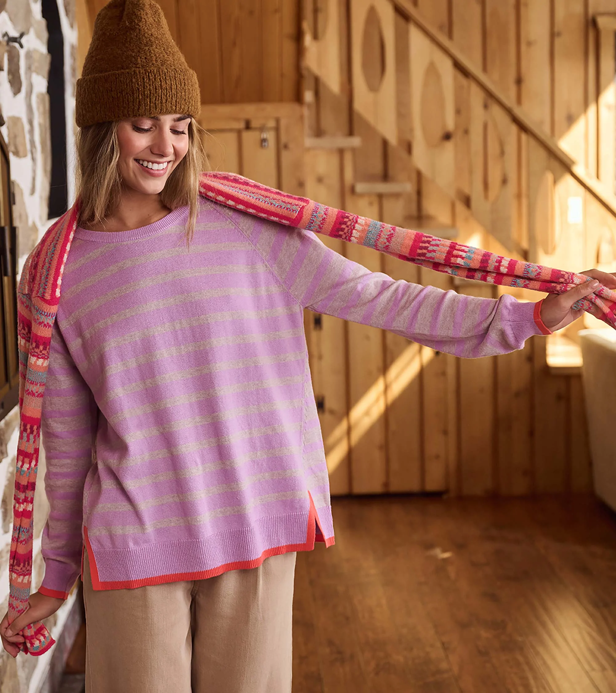 Olivia Sweater - Lilac Pink Stripes - Image 6