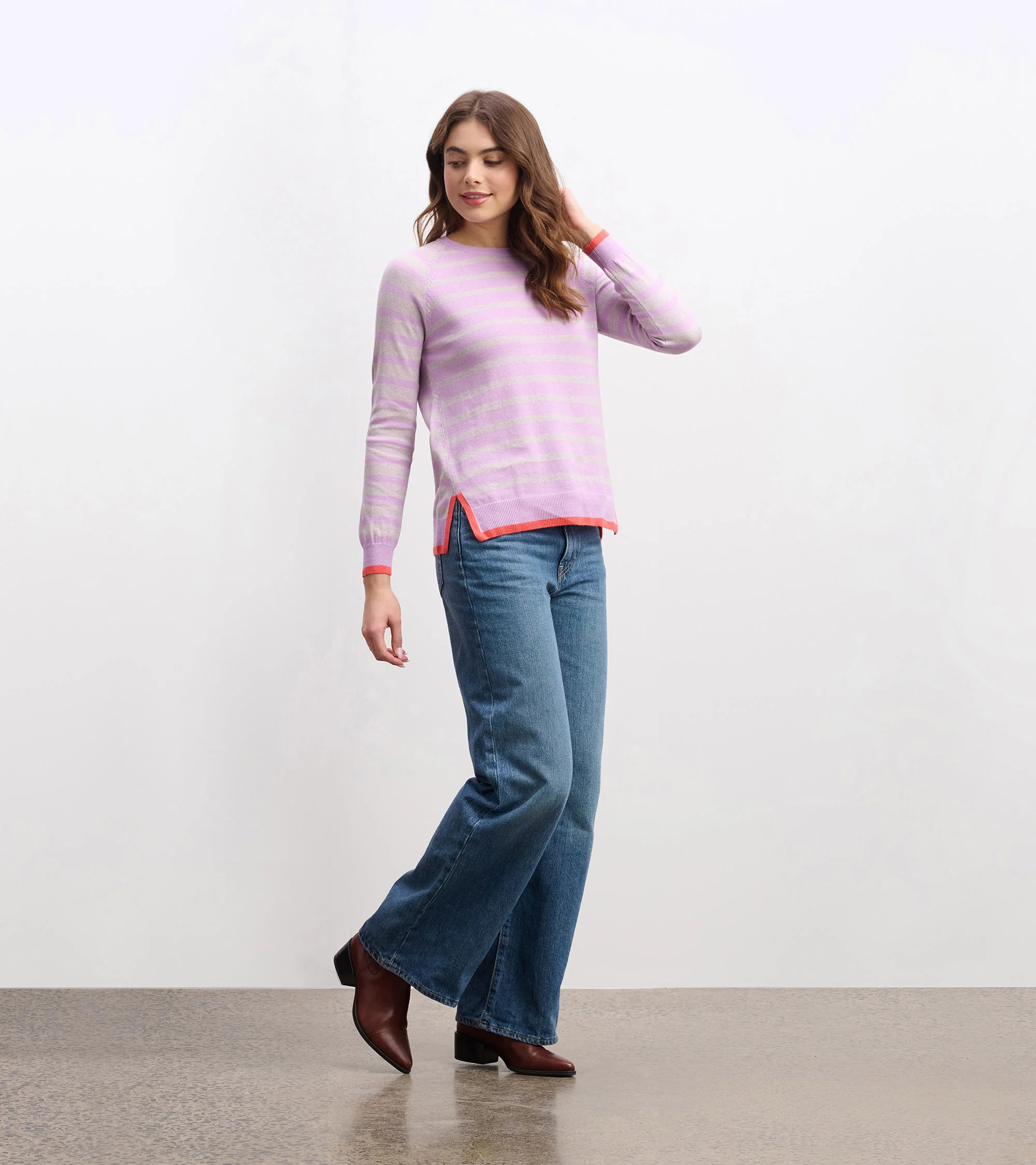 Olivia Sweater - Lilac Pink Stripes - Image 7