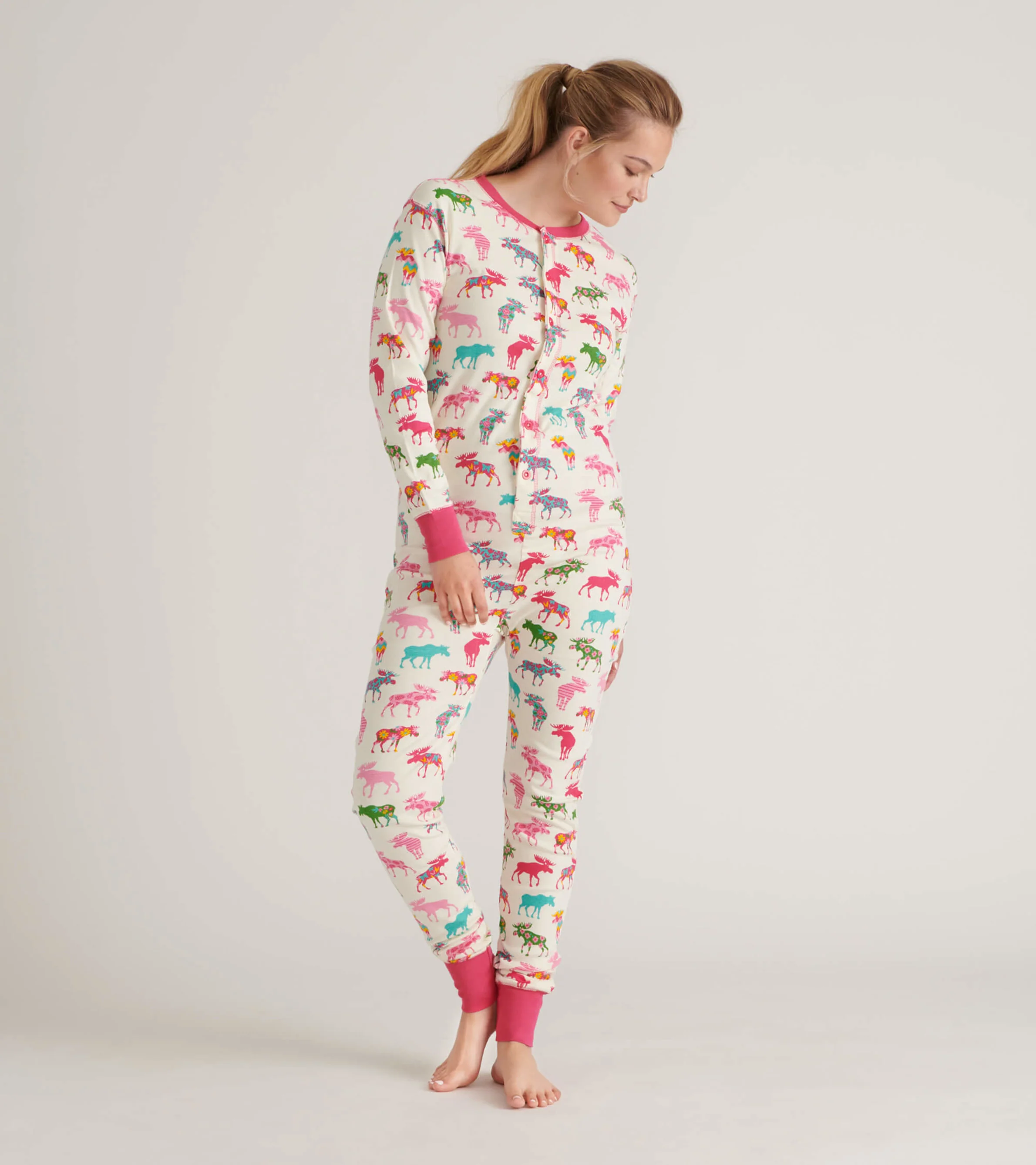Patterned Moose Adult Onesie - Image 2