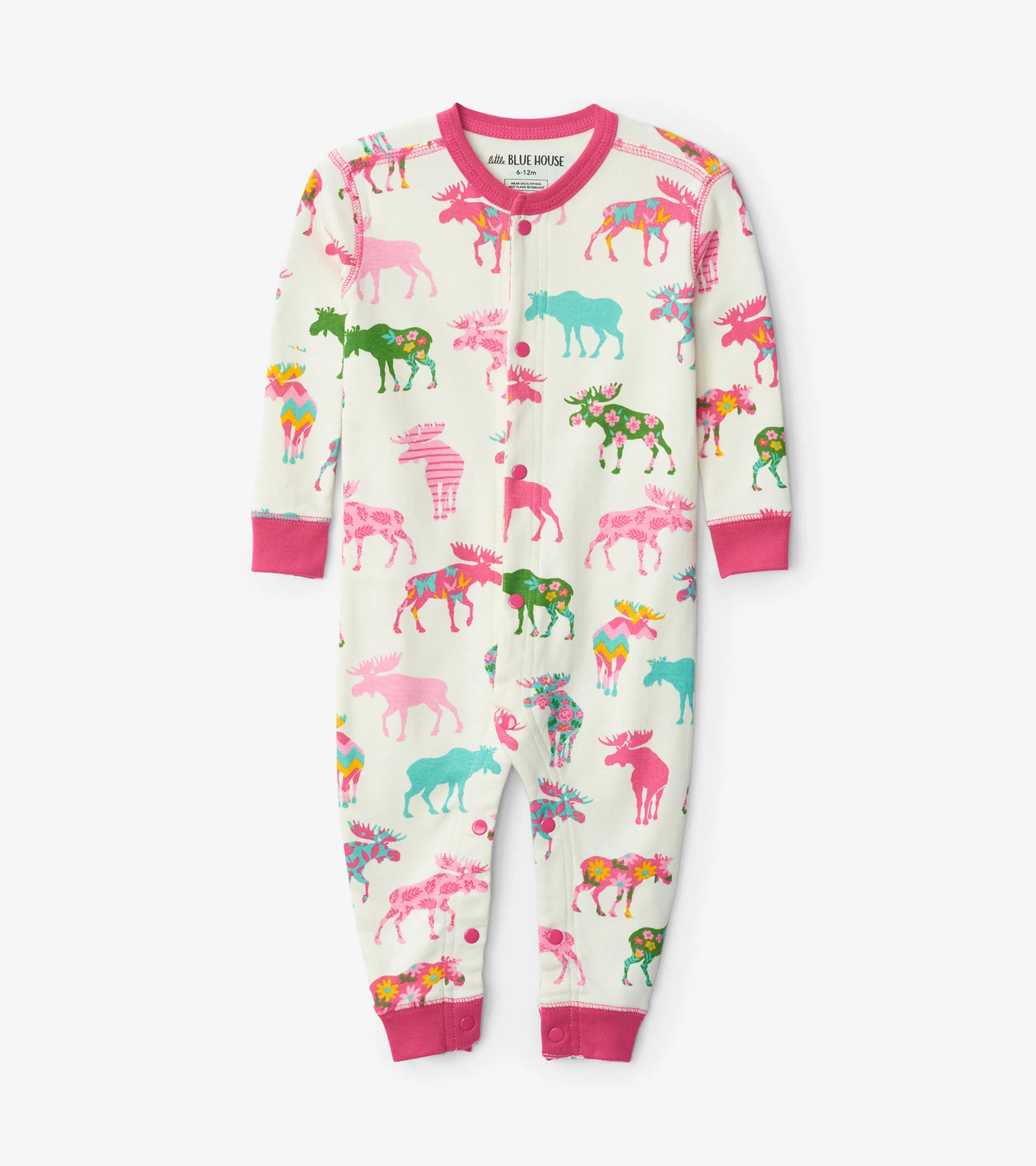 Patterned Moose Baby Union Suit - Image 2