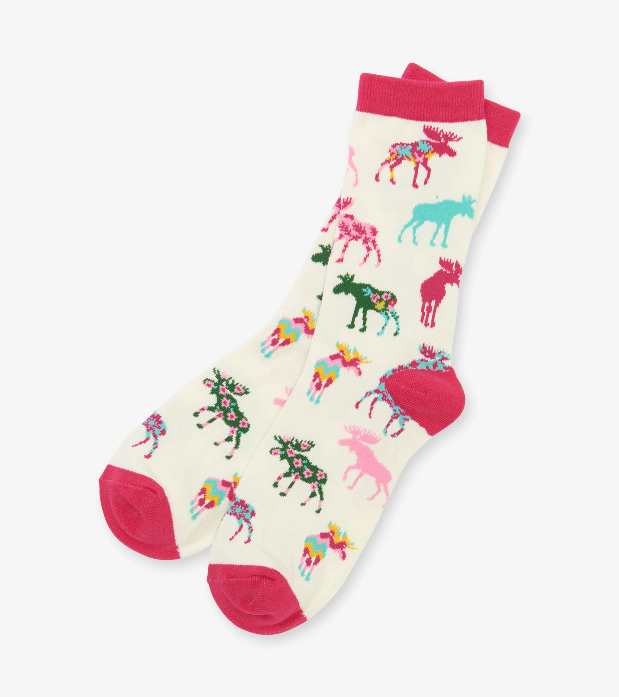 Patterned Moose Women's Crew Socks - Image 2