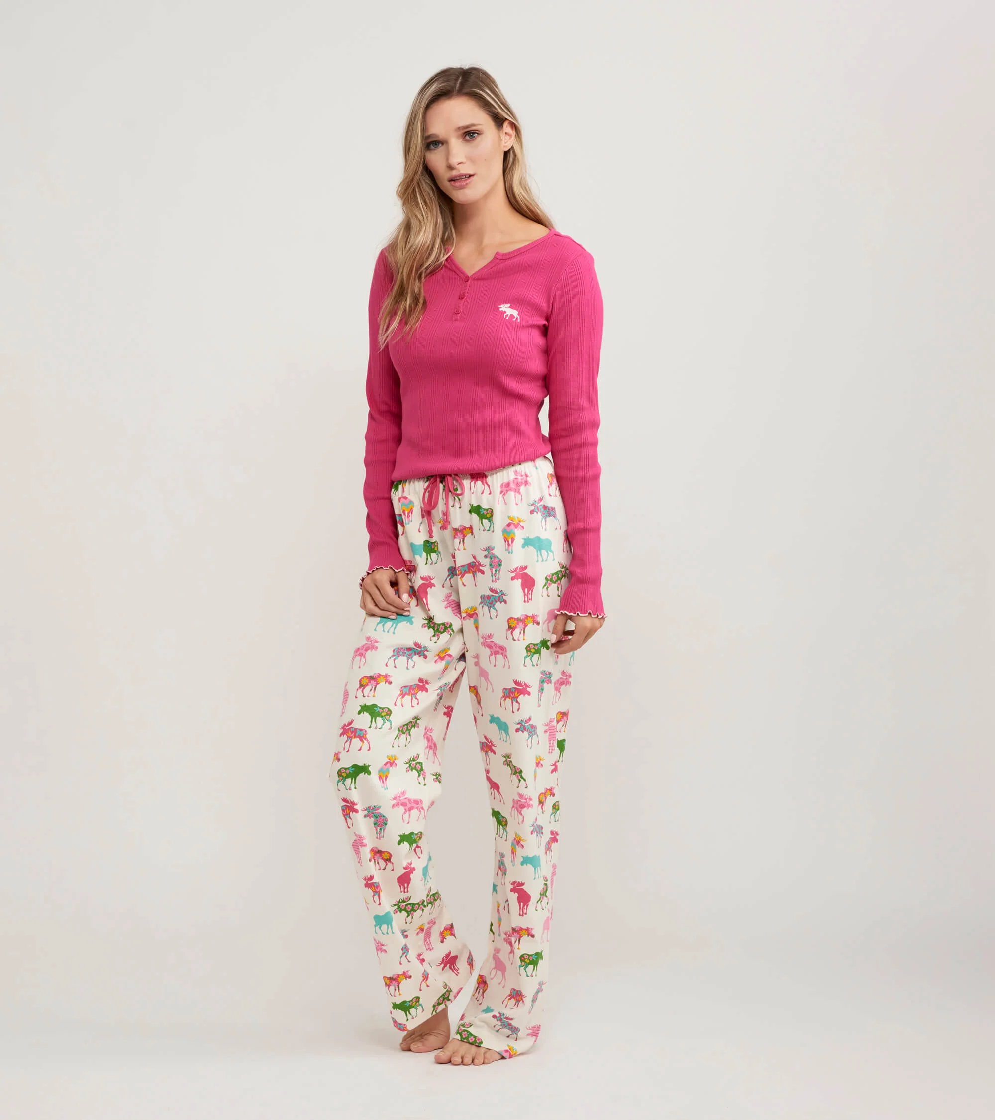 Patterned Moose Women's Pajama Pants - Image 3