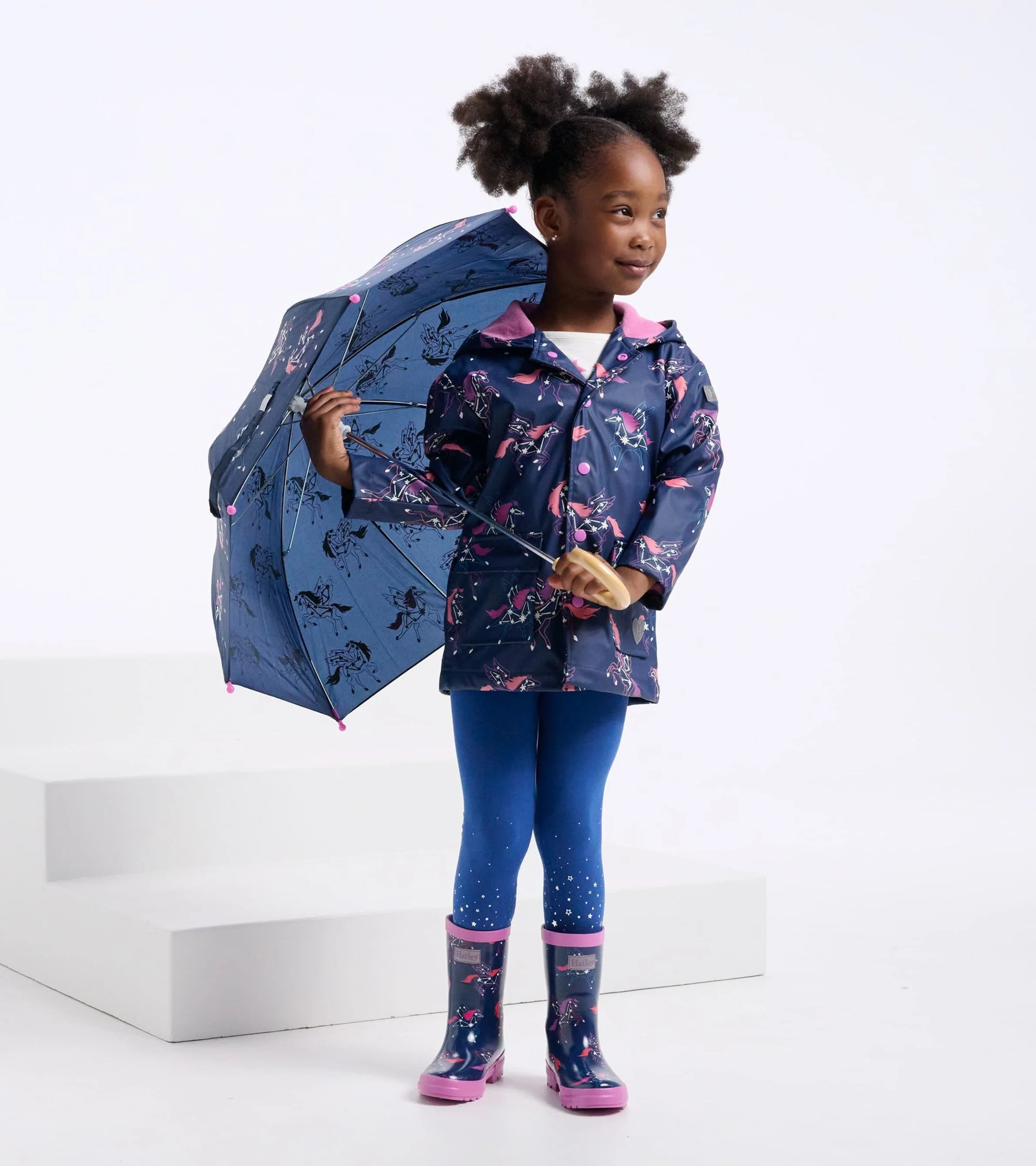 Unicorn Constellations Shiny Kids Rain Boots - Image 4