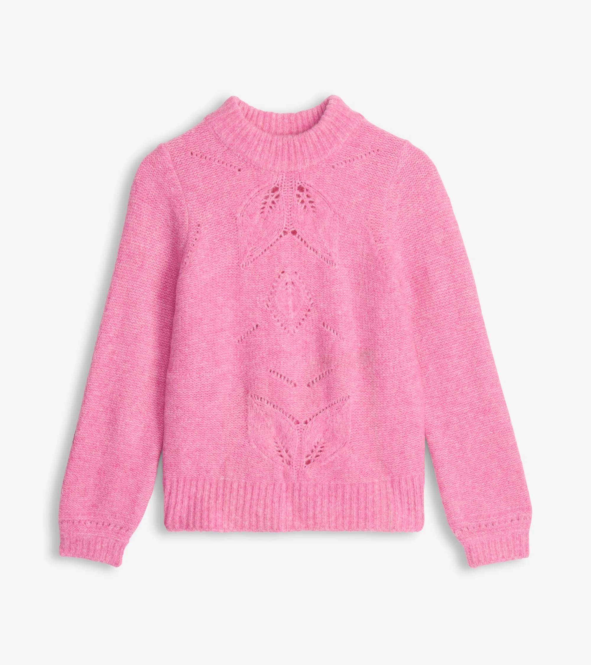Petal Cable Sweater - Raspberry Pink - Image 2