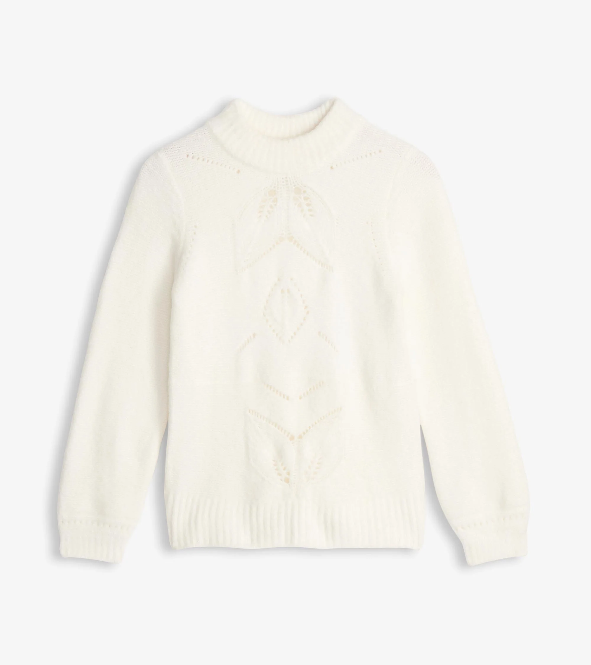 Petal Cable Sweater - Winter White - Image 2