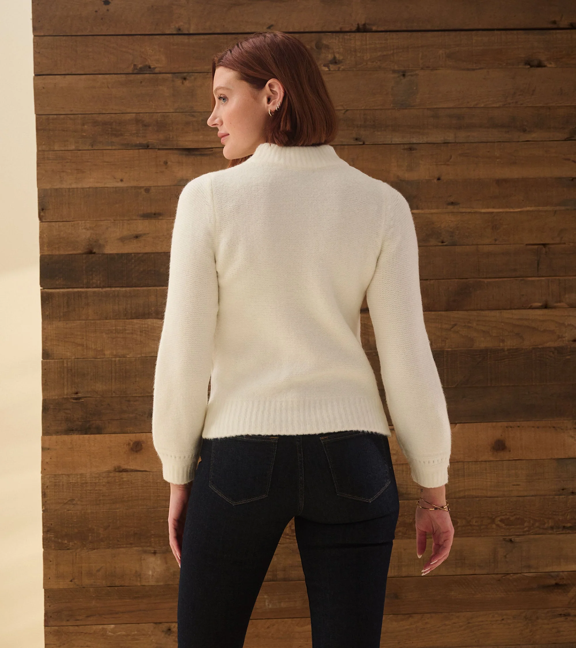Petal Cable Sweater - Winter White - Image 5