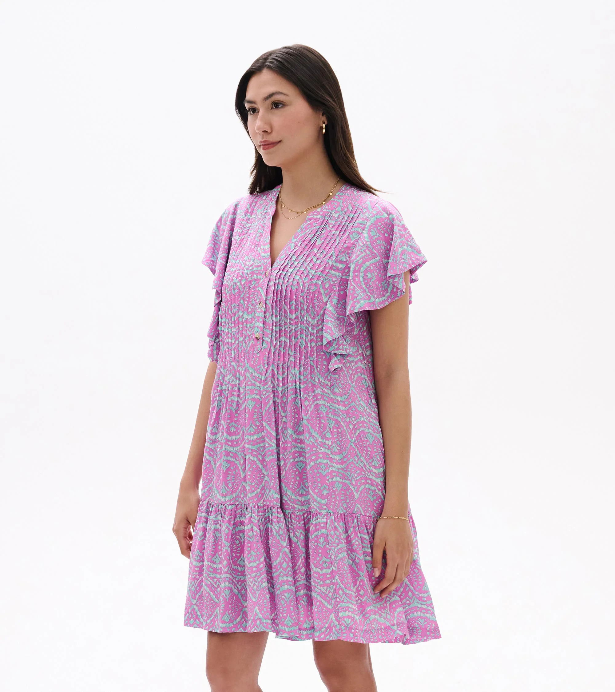 Pintuck Dress - Soft Ikat - Image 3