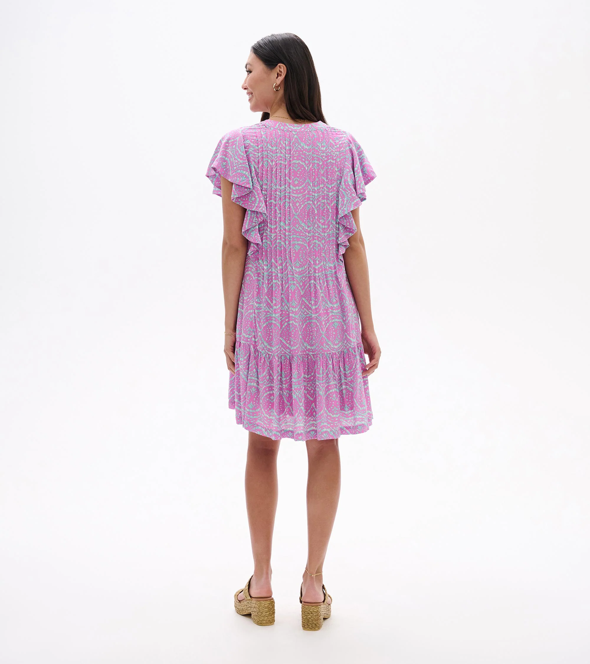 Pintuck Dress - Soft Ikat - Image 5
