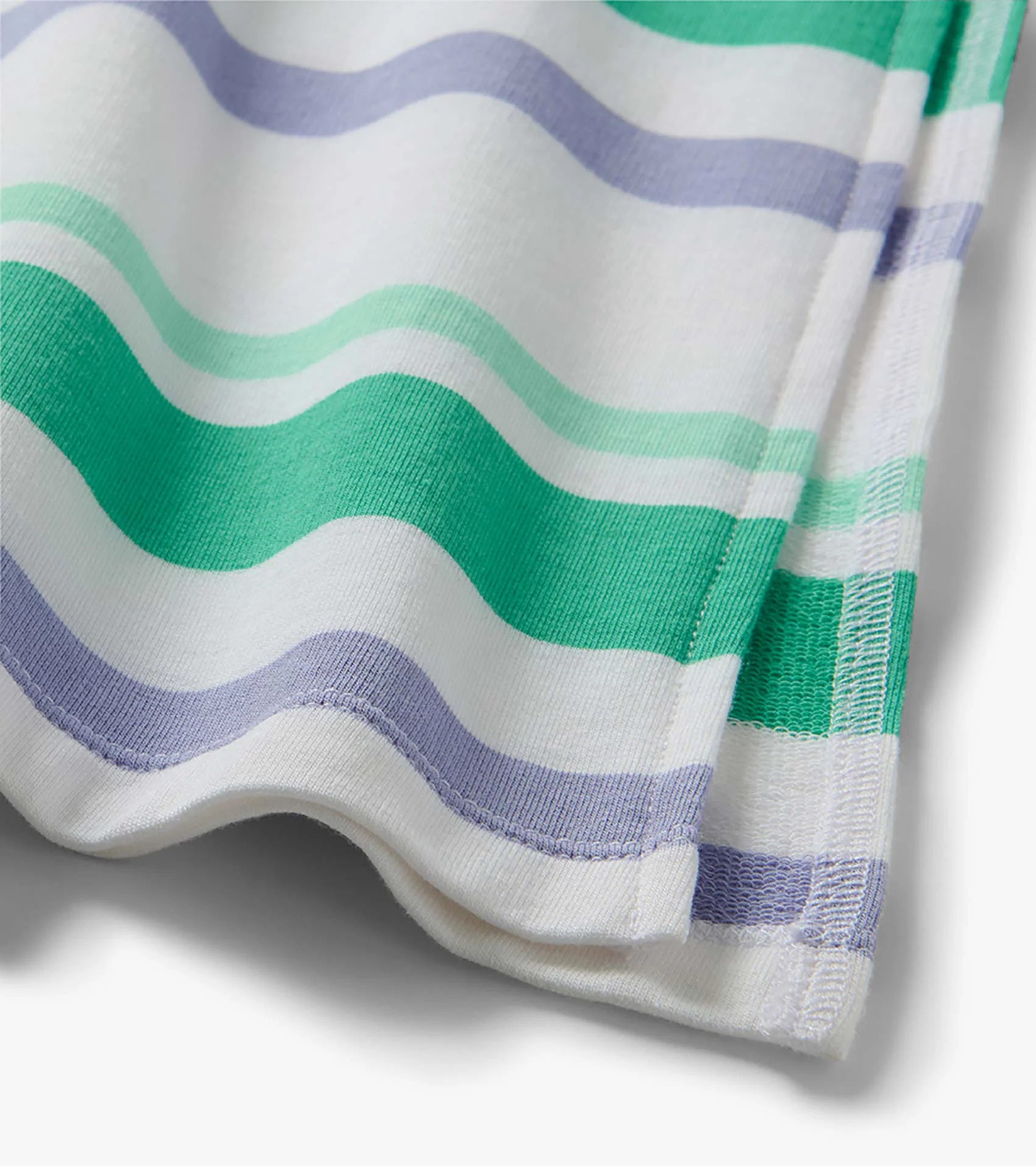 Pleated Sleeve Midi Dress - Offset Stripes - Image 6
