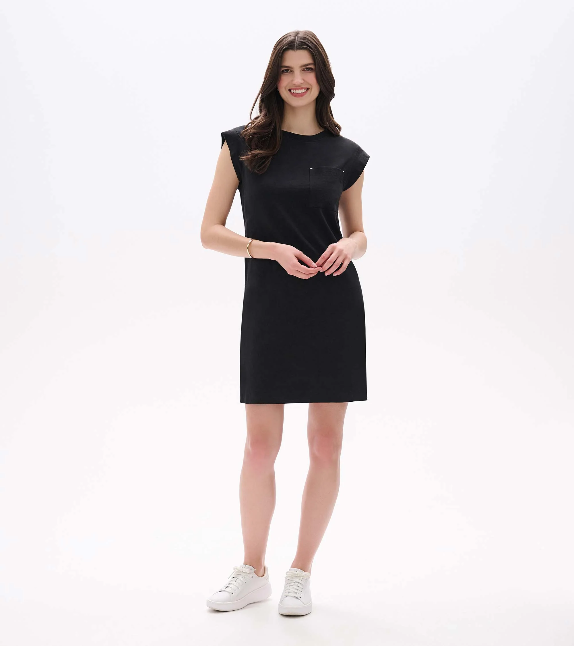 Pocket Tee Dress - Black - Image 3