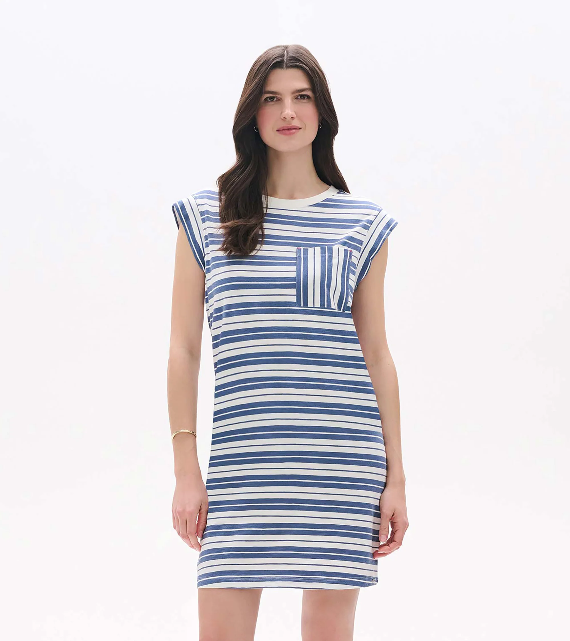 Pocket Tee Dress - Double Blue Horizon