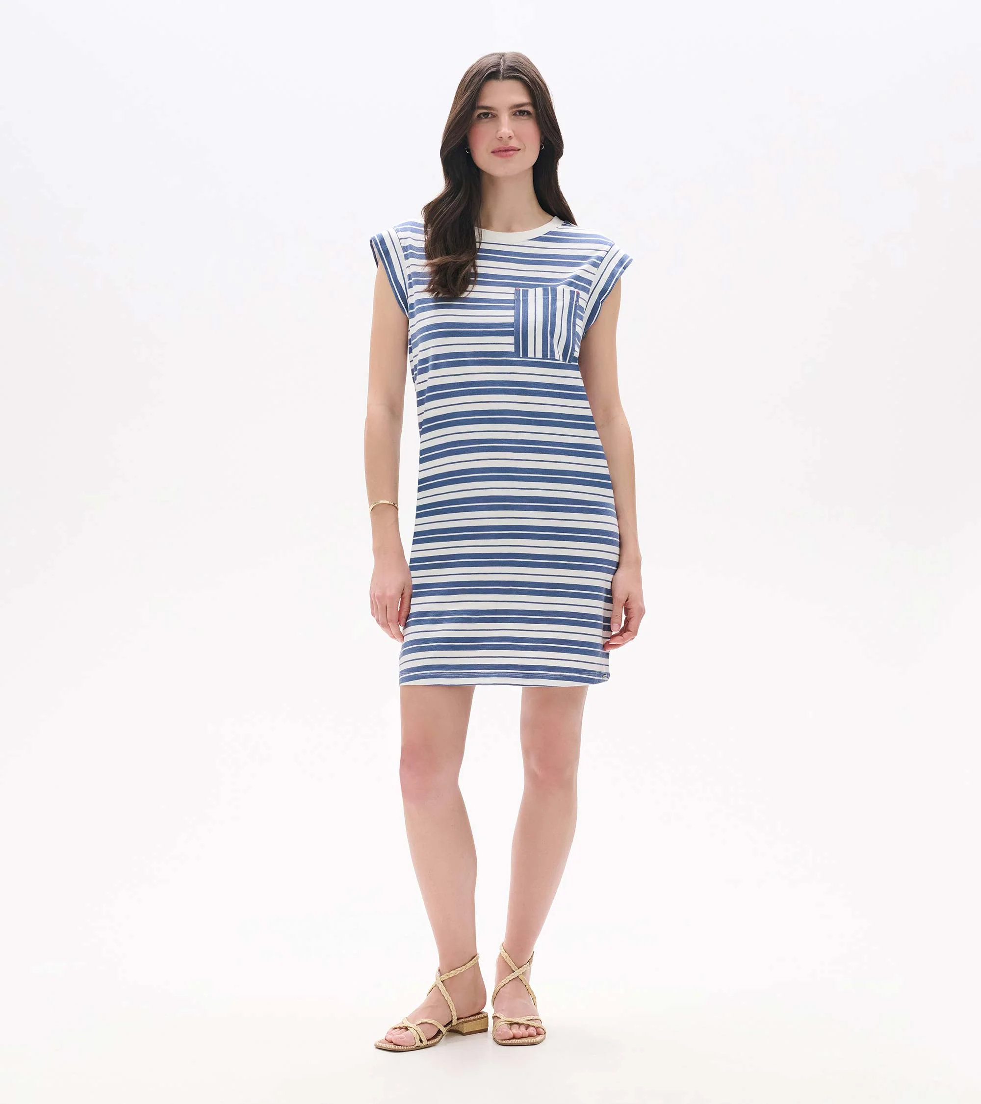 Pocket Tee Dress - Double Blue Horizon - Image 5