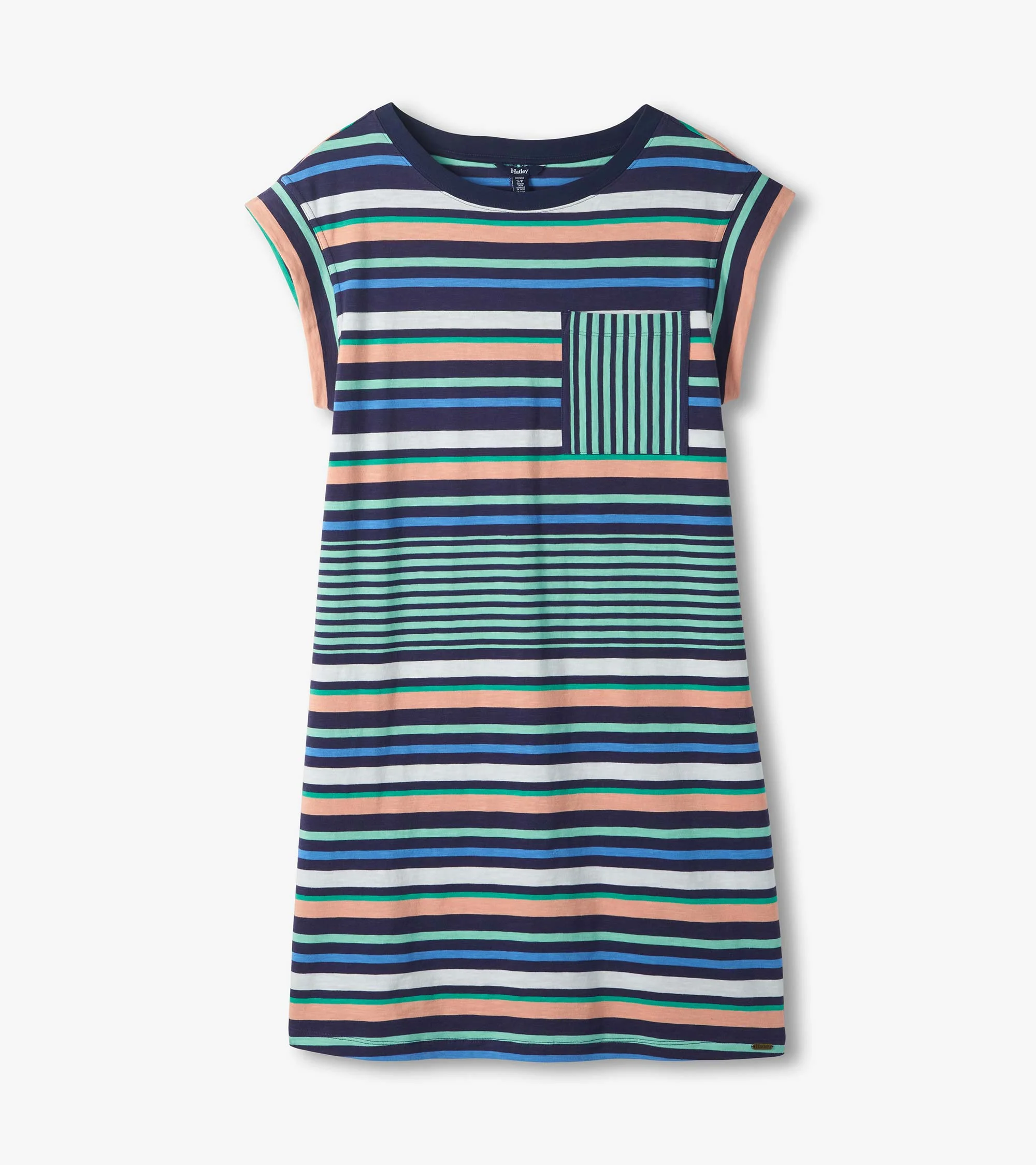 Pocket Tee Dress - Seaside Stripes - Image 2