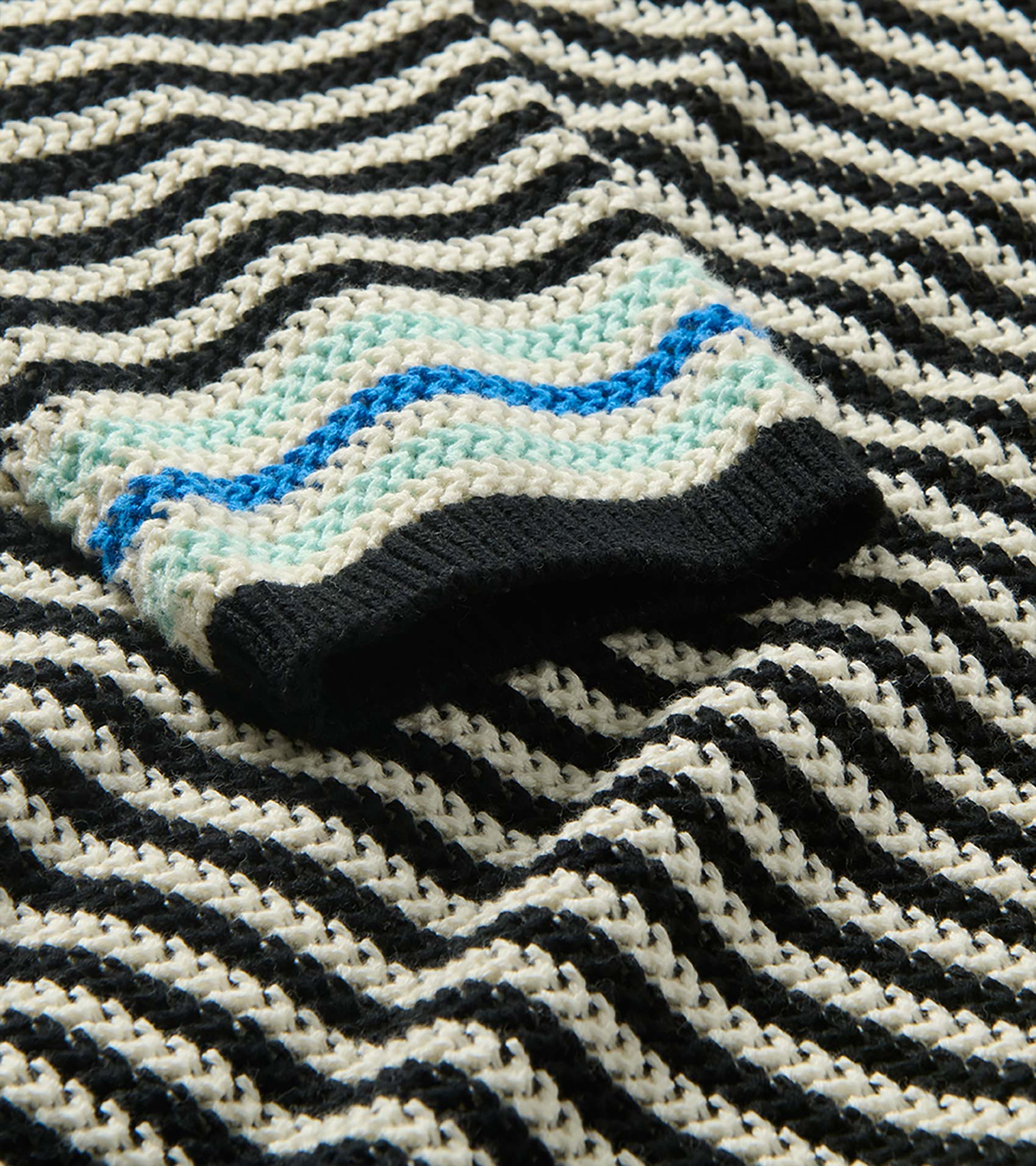 Pointelle Stripe Sweater - Classic Black - Image 7