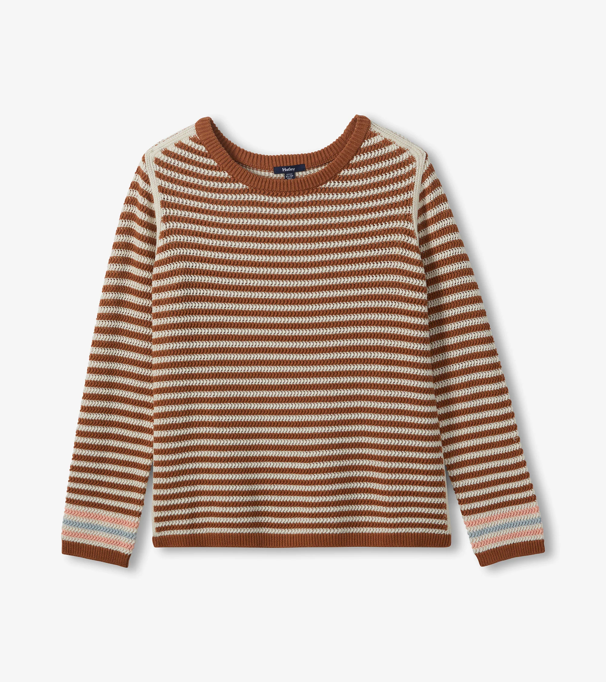 Pointelle Stripe Sweater - Neutral - Image 2