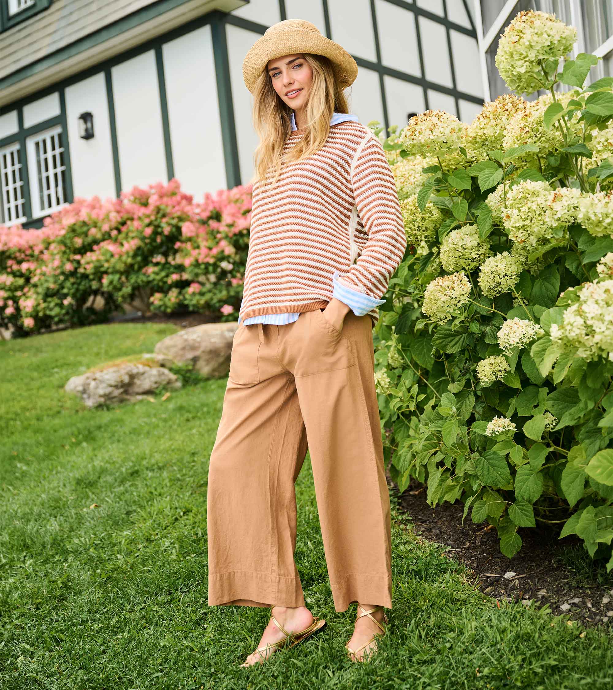 Pointelle Stripe Sweater - Neutral - Image 3