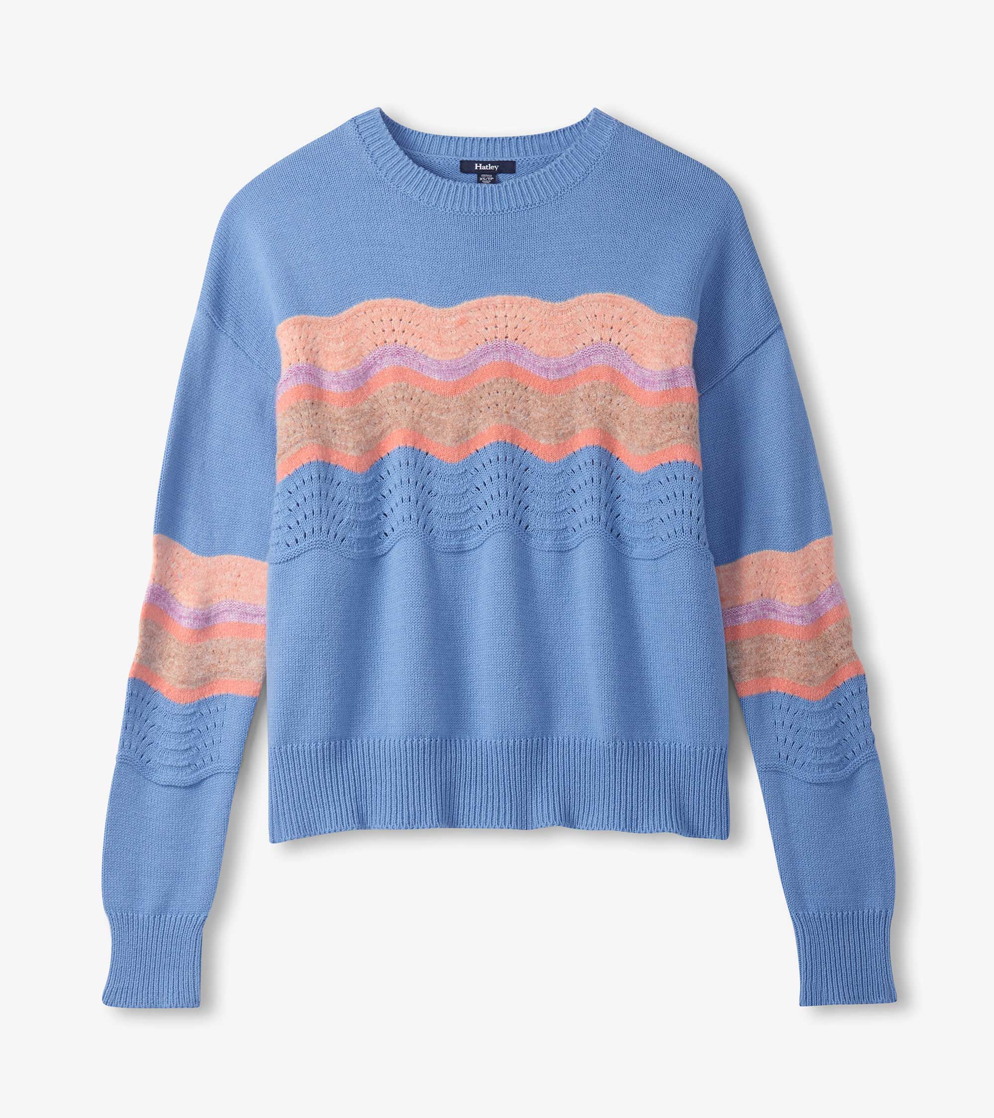 Pointelle Wave Sweater - Sky Blue Ripple - Image 2