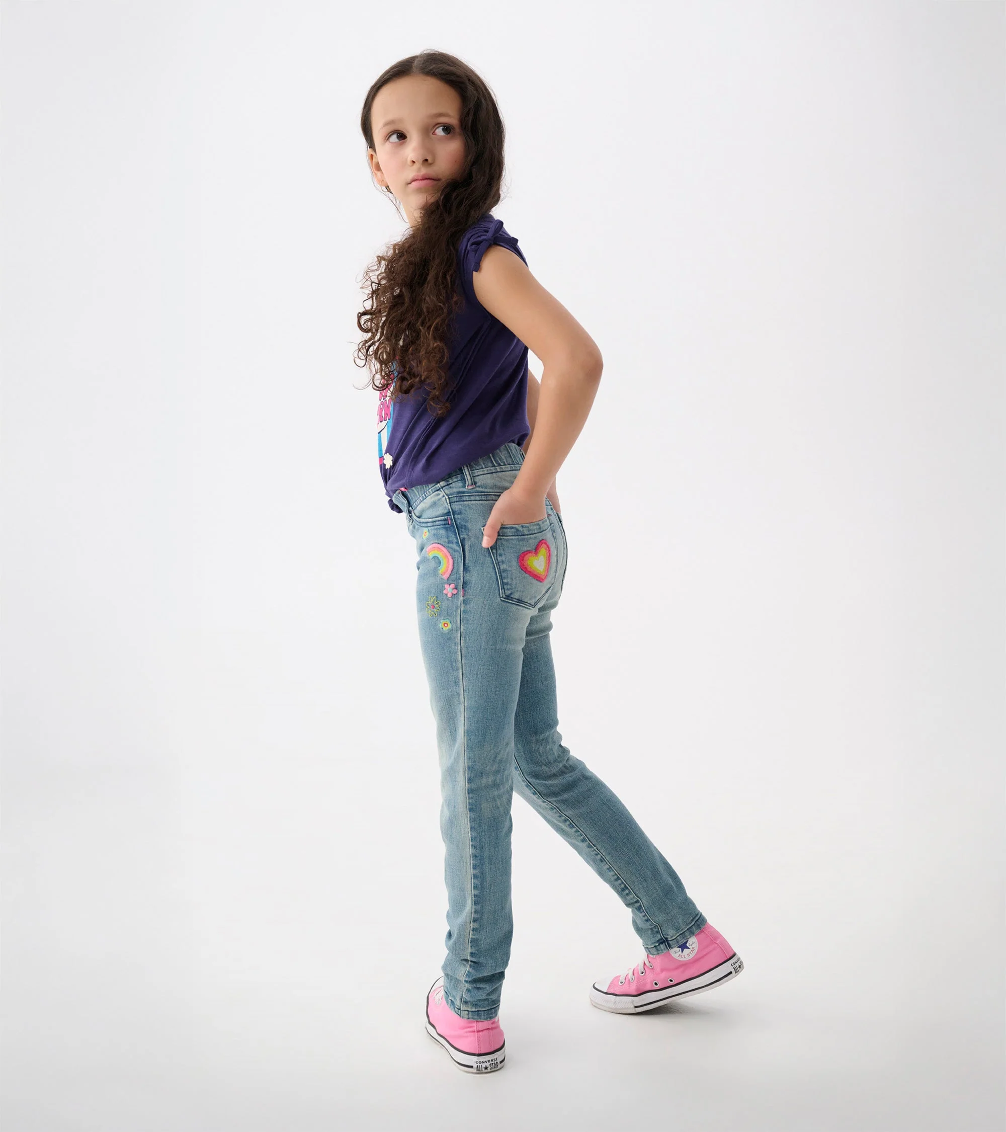 Girls Pretty Patches Stretch Jeans - Image 3