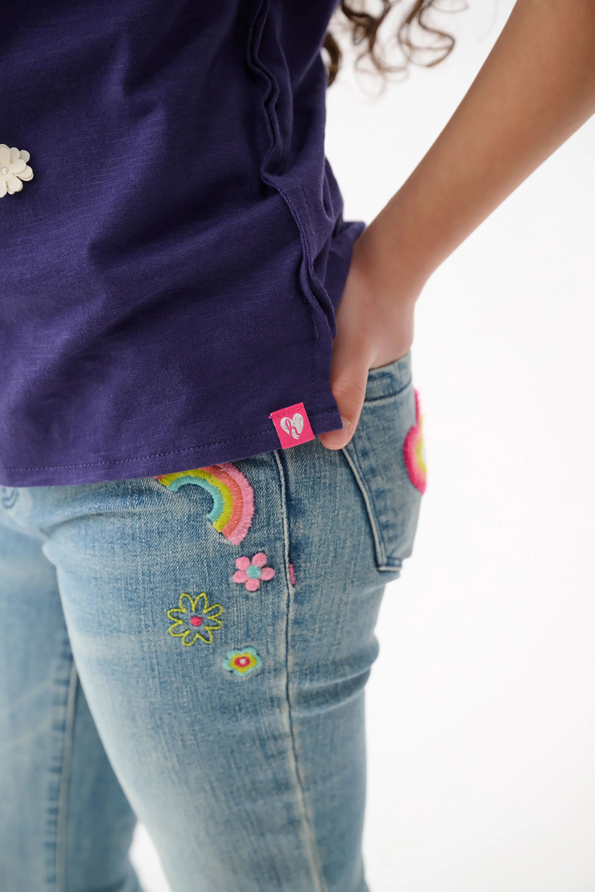 Girls Pretty Patches Stretch Jeans - Image 4